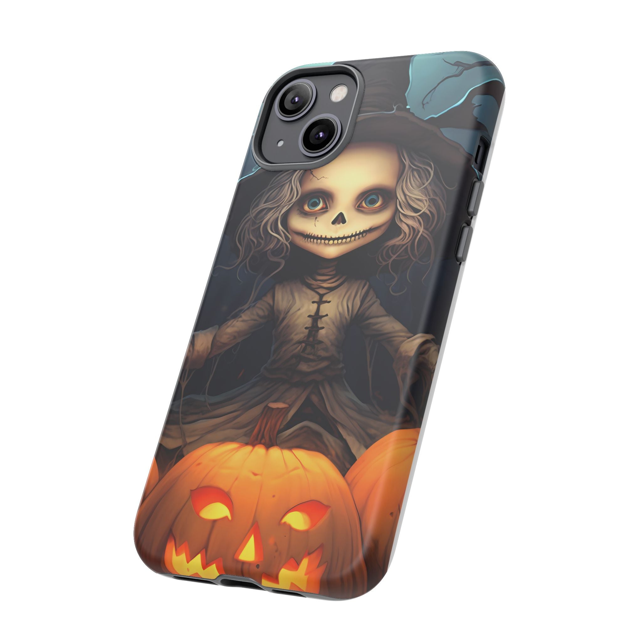 Spooky Skull Girl Halloween iPhone Case - Hexagon Stone