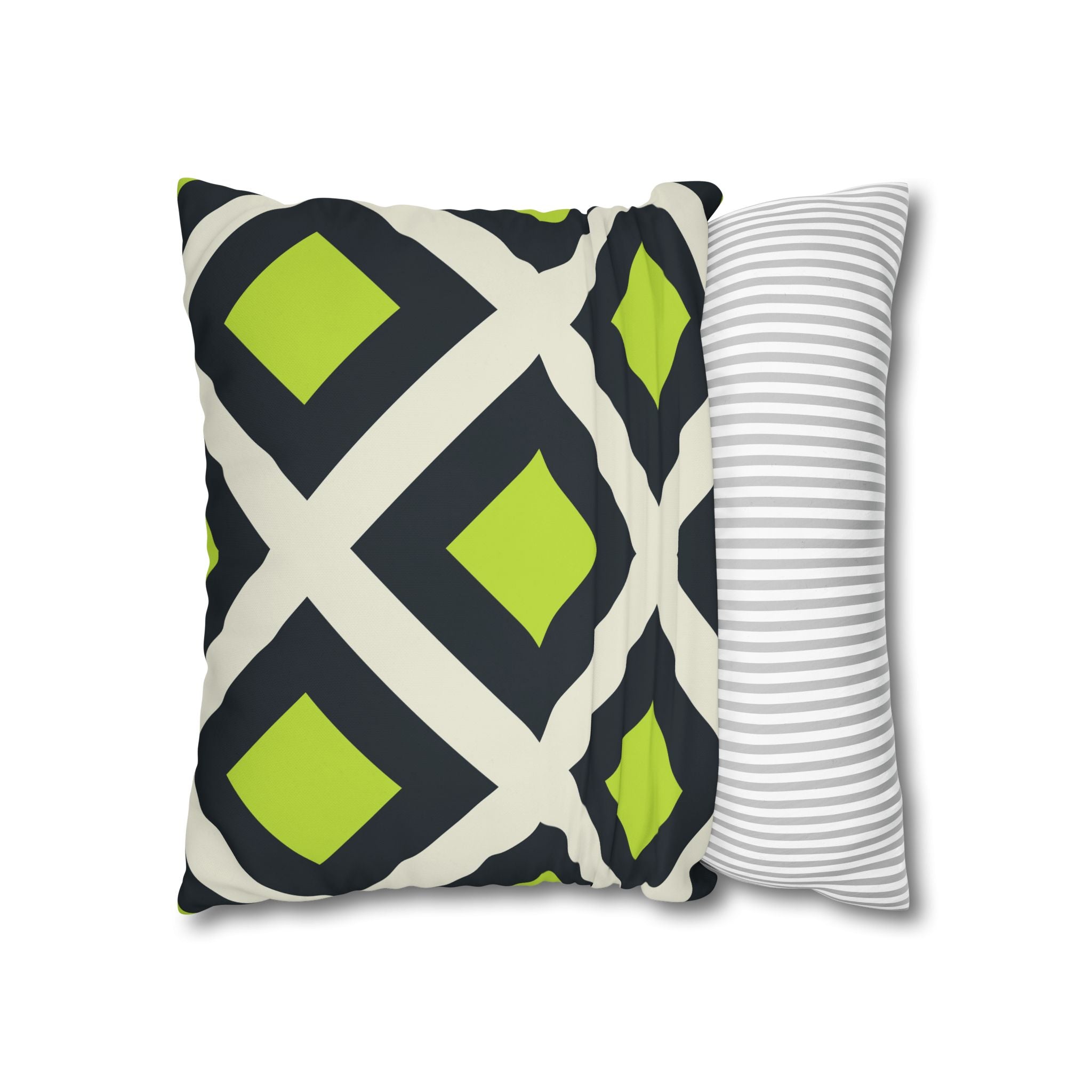 Geometric Teal & Lime Green Pillowcase