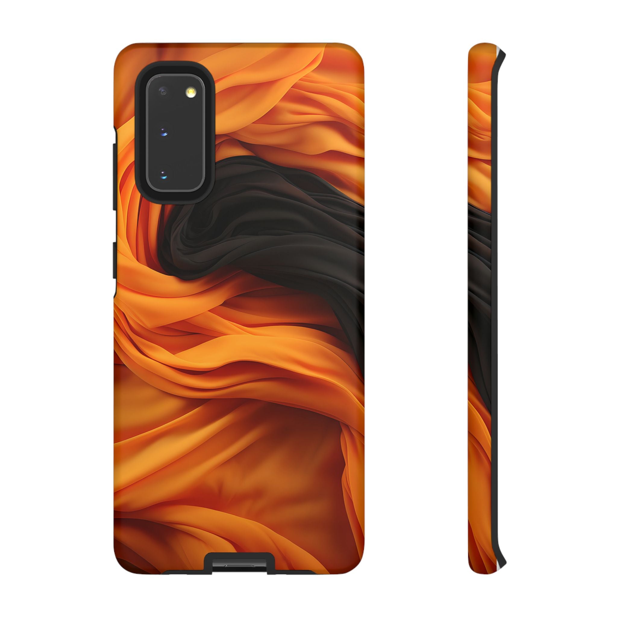 Abstract Orange & Gray Drape Samsung Case