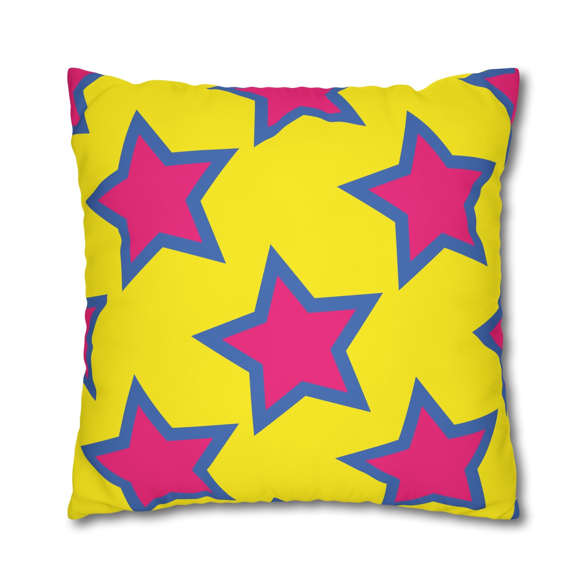 Pink & Purple Star Pillowcase - Yellow