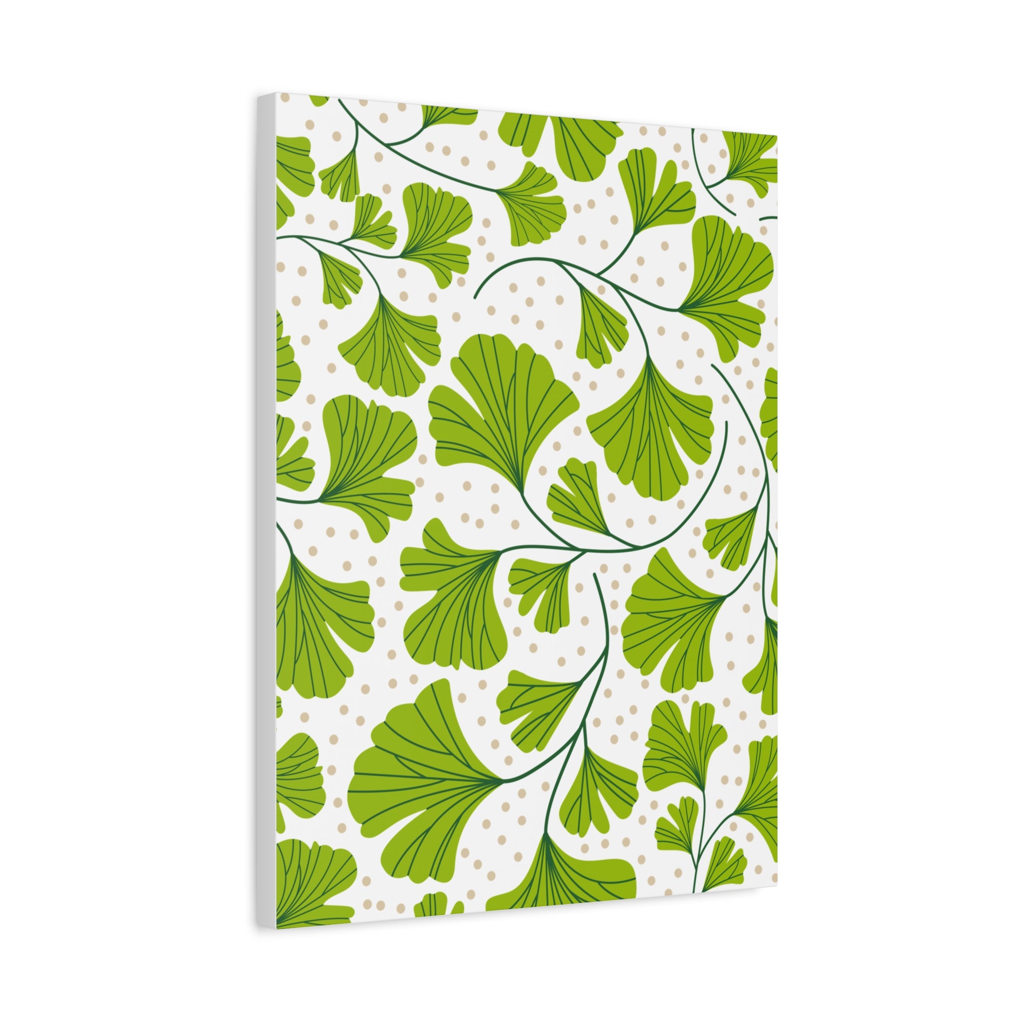 Ginkgo Biloba Leaves Art Deco Canvas