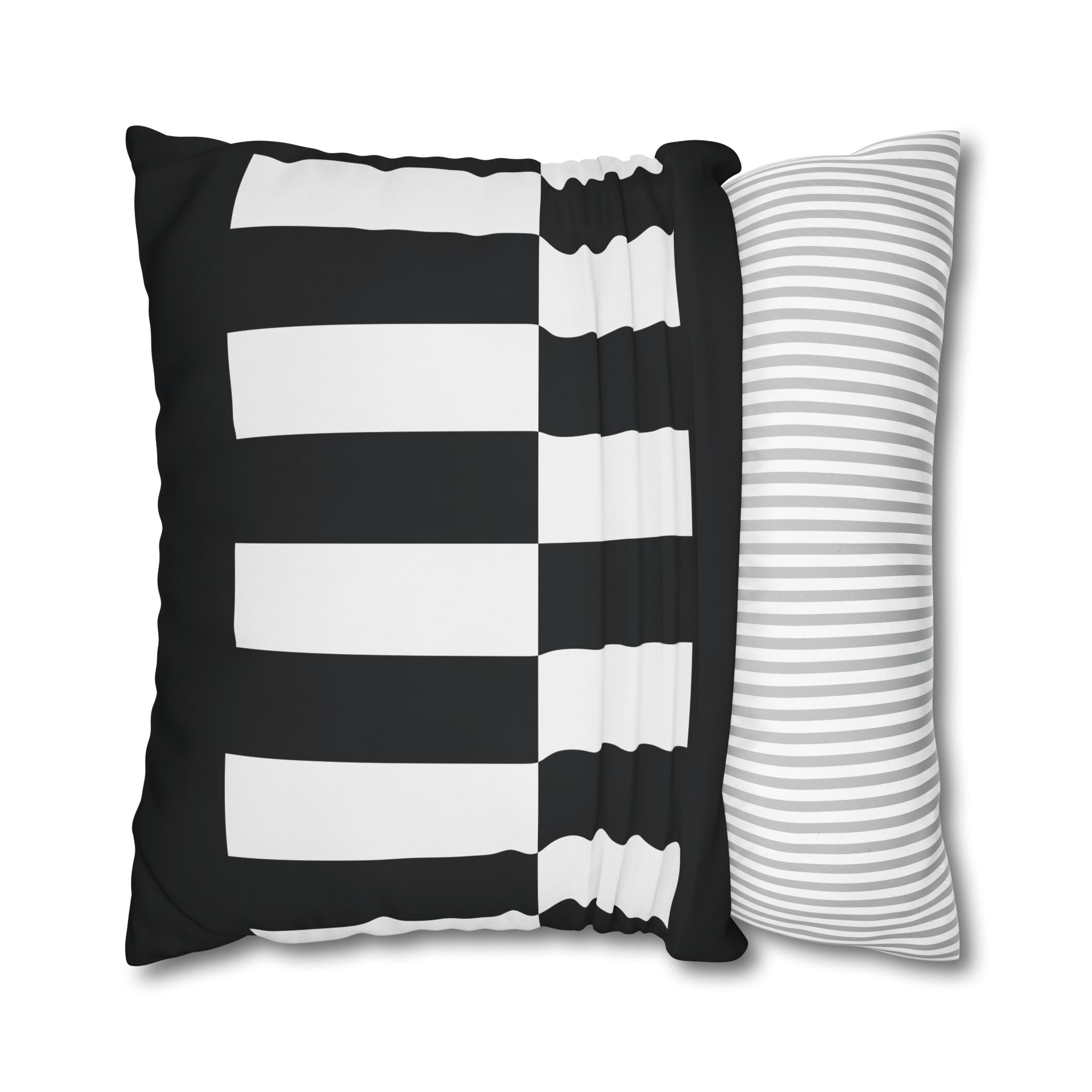 Abstract Checkered Pillowcase - Black & White