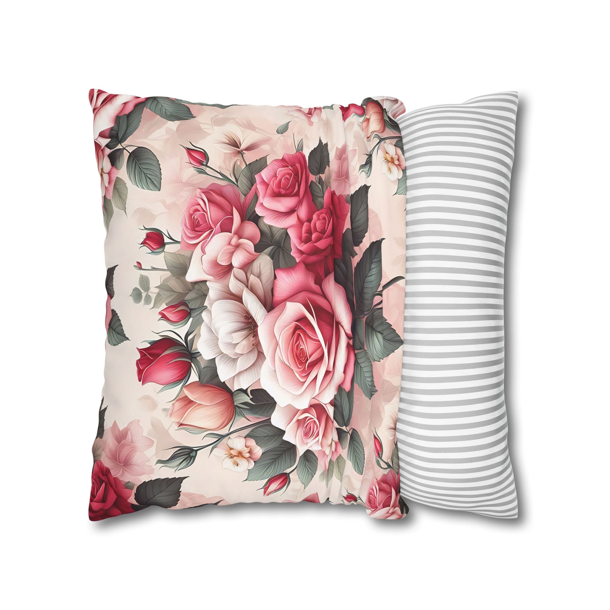 Pink Rose Pillowcase - Romantic Floral Design