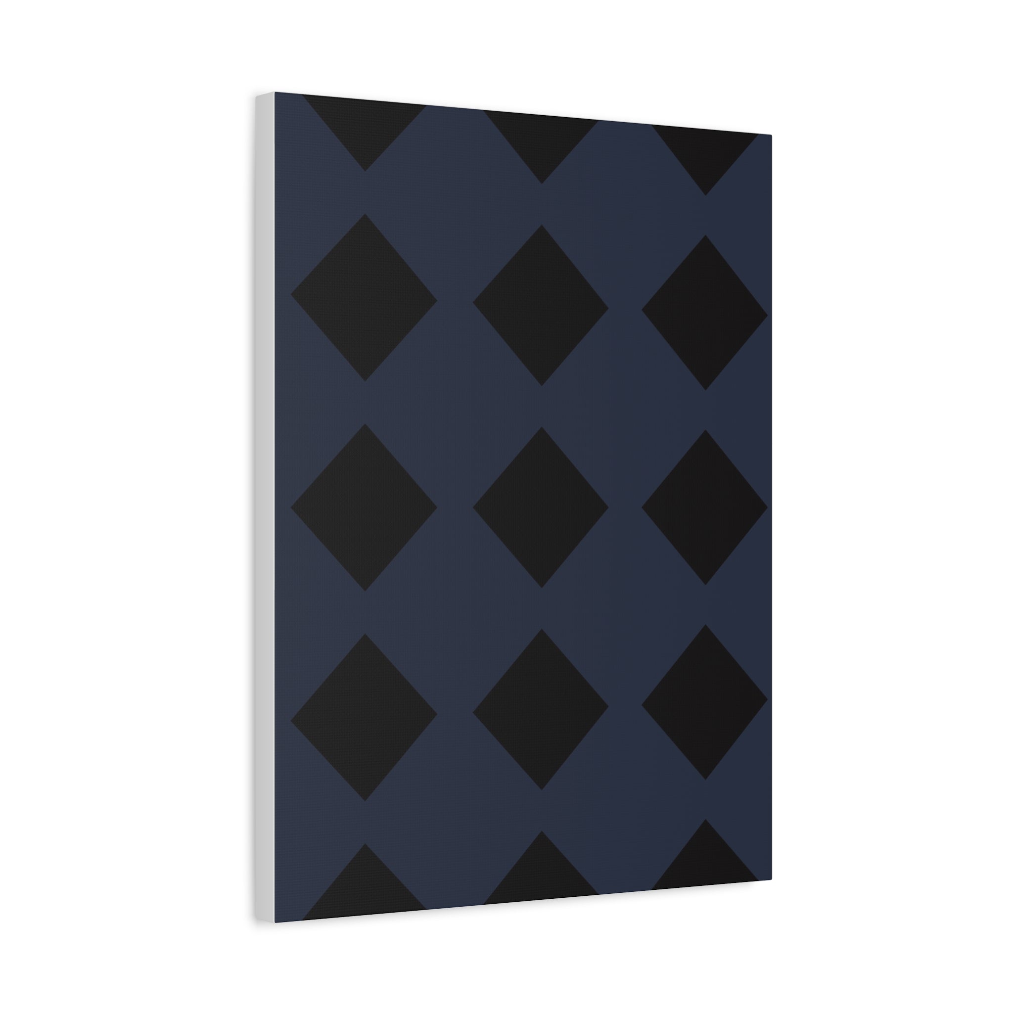 Geometric Dark Blue Diamond Canvas Art