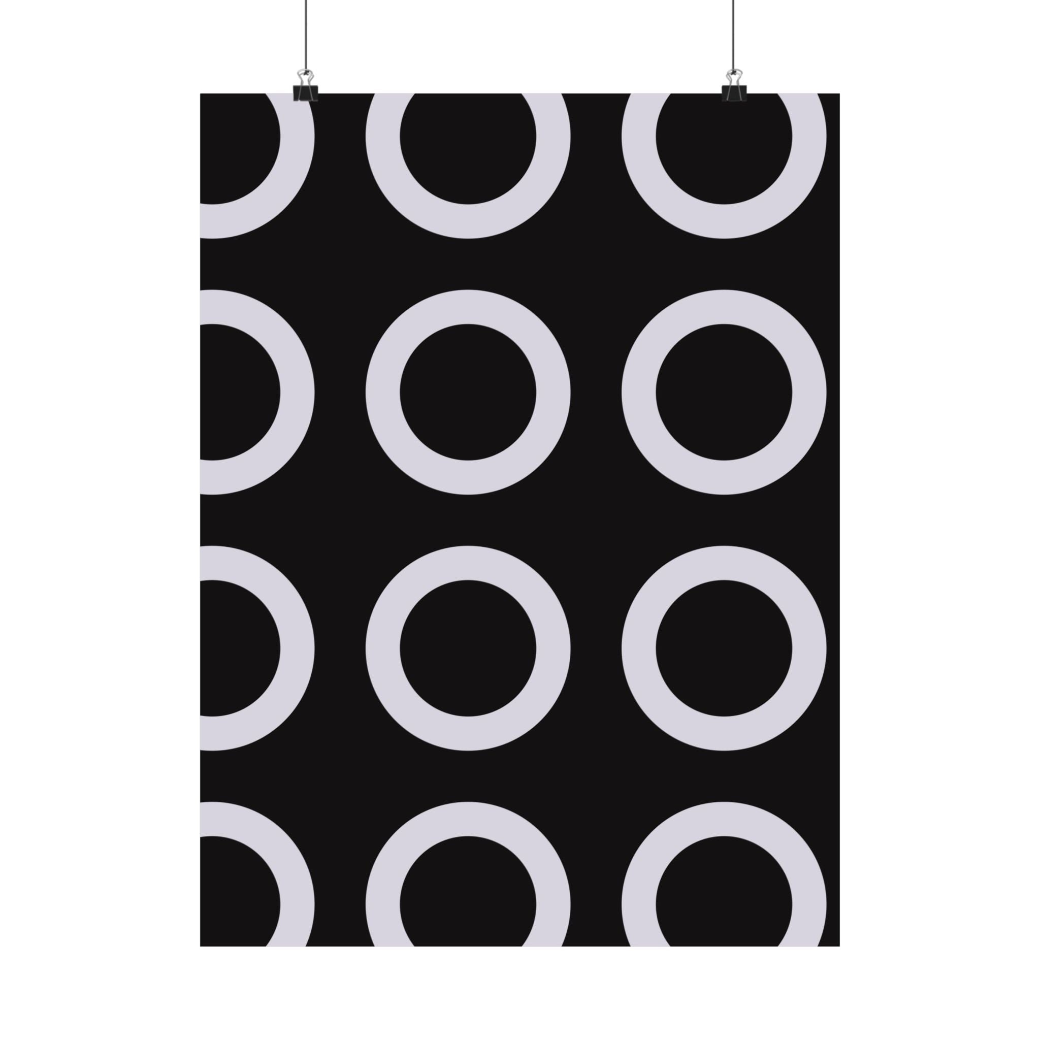 Geometric Circle Art Poster - Gray & Black