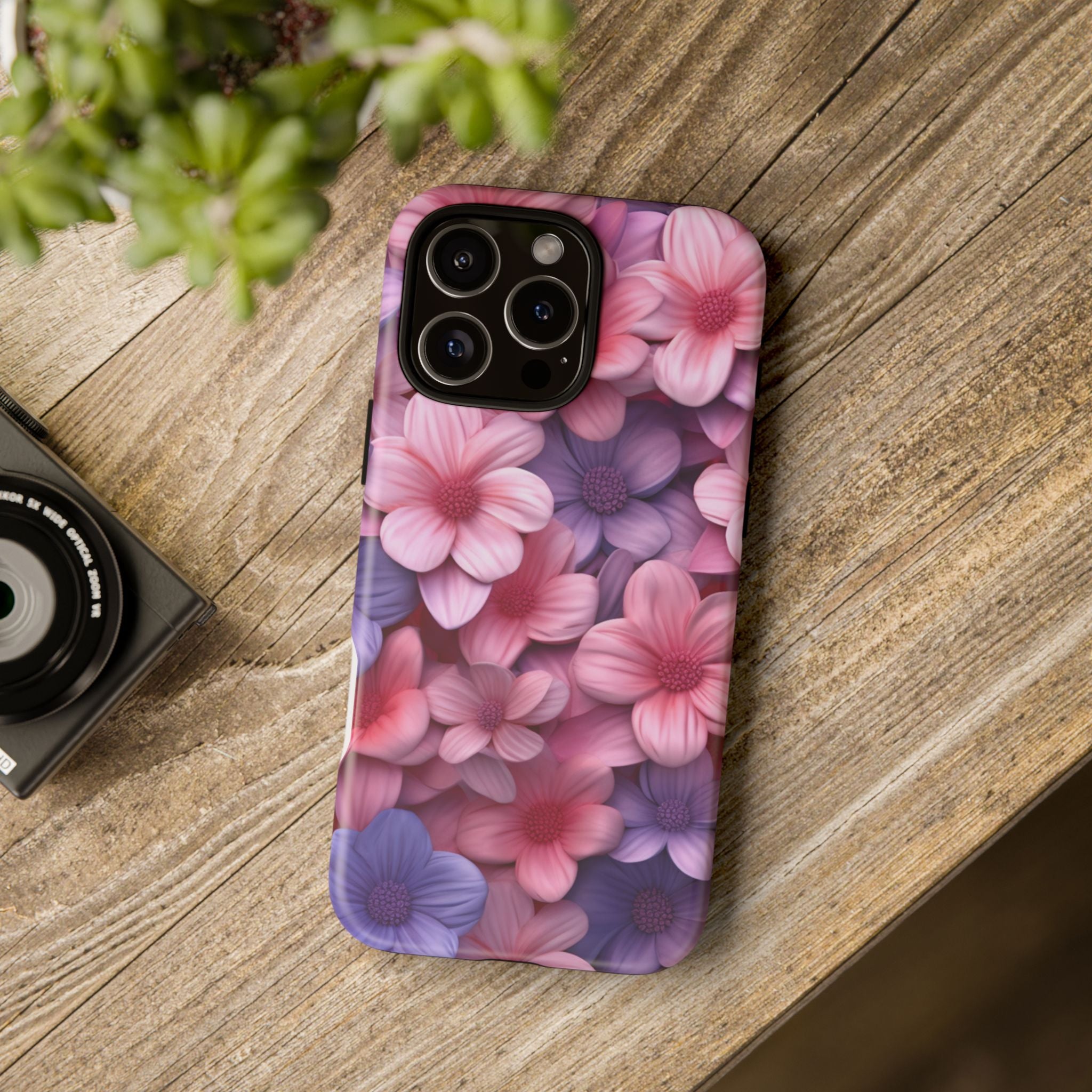 Floral Bloom Hexagon Stone iPhone Case