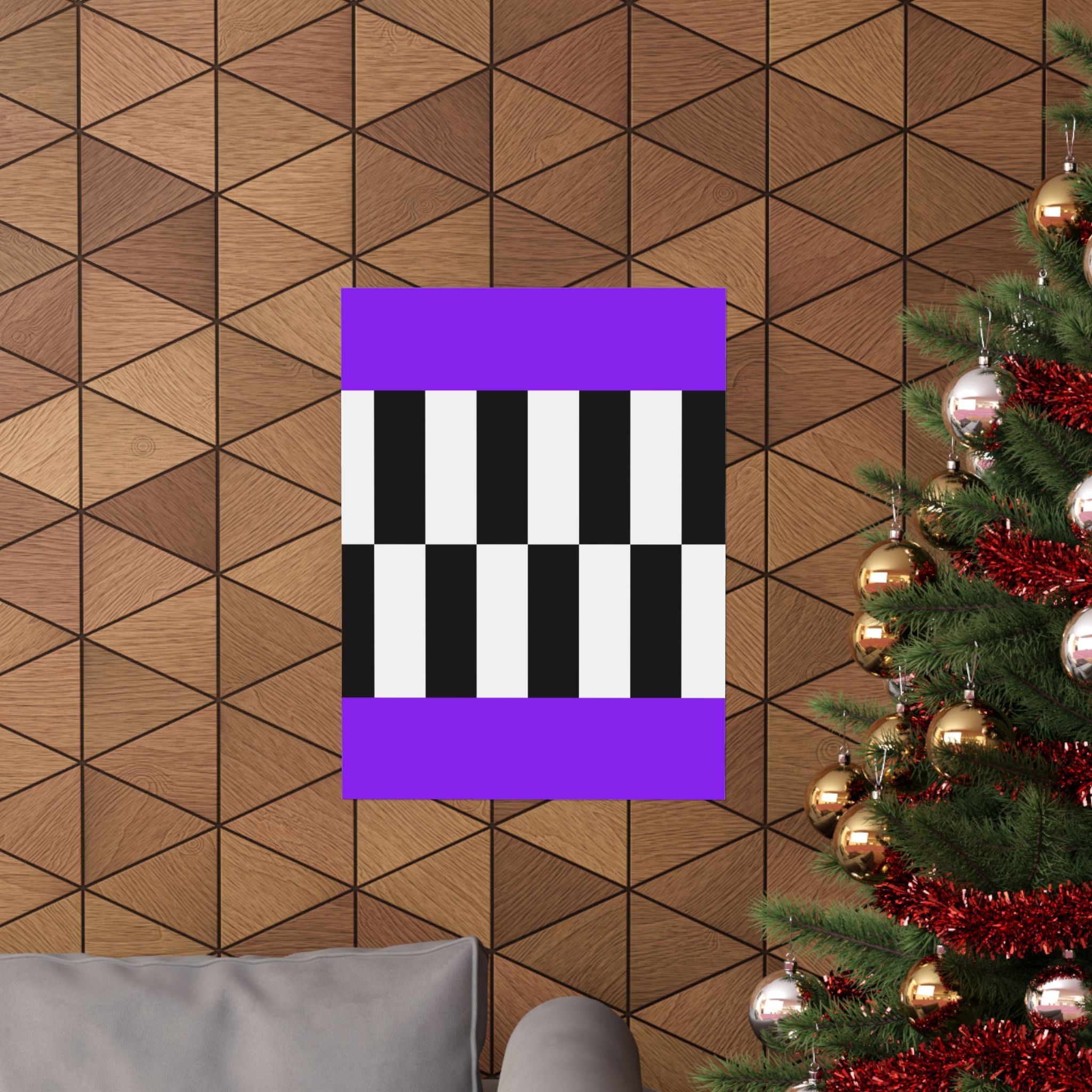 Minimalist Checkerboard Purple Poster