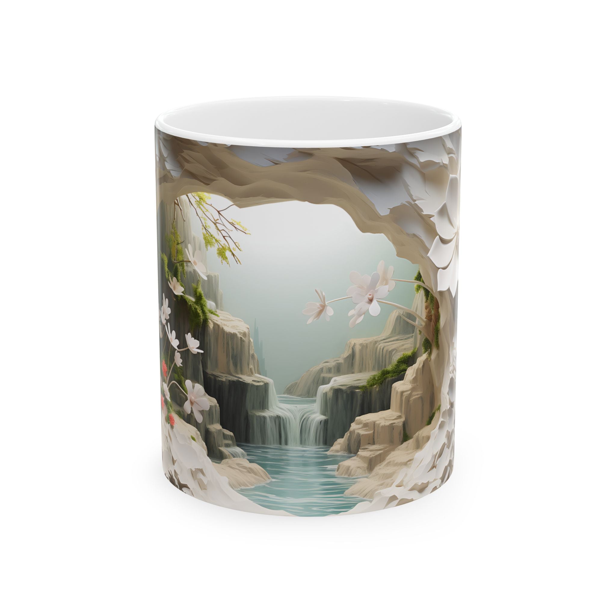 Serene Waterfall Cave Mug