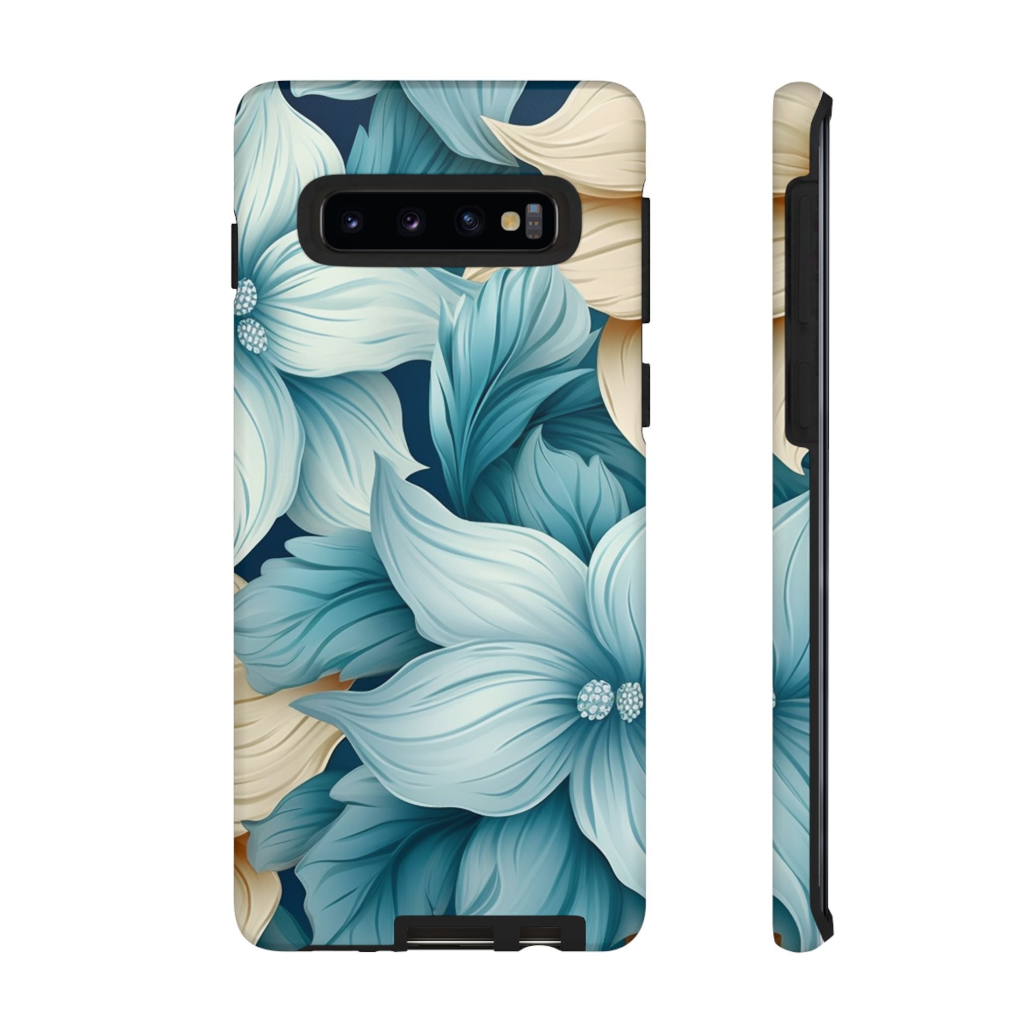 Teal Floral Samsung Phone Case