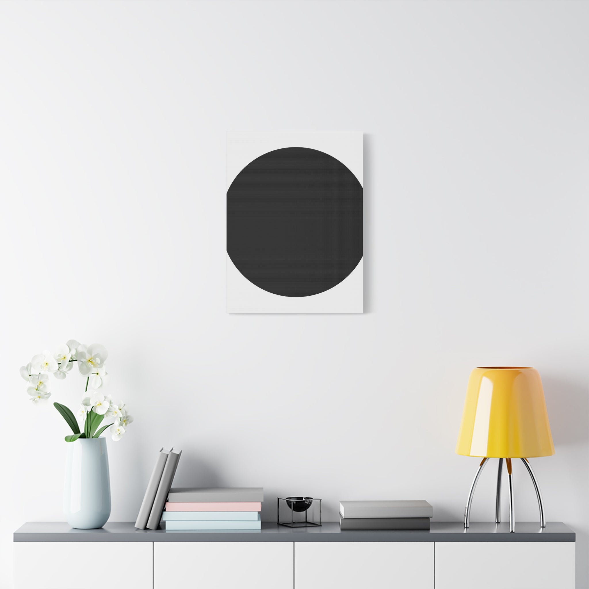 Minimalist Black Circle Canvas Art