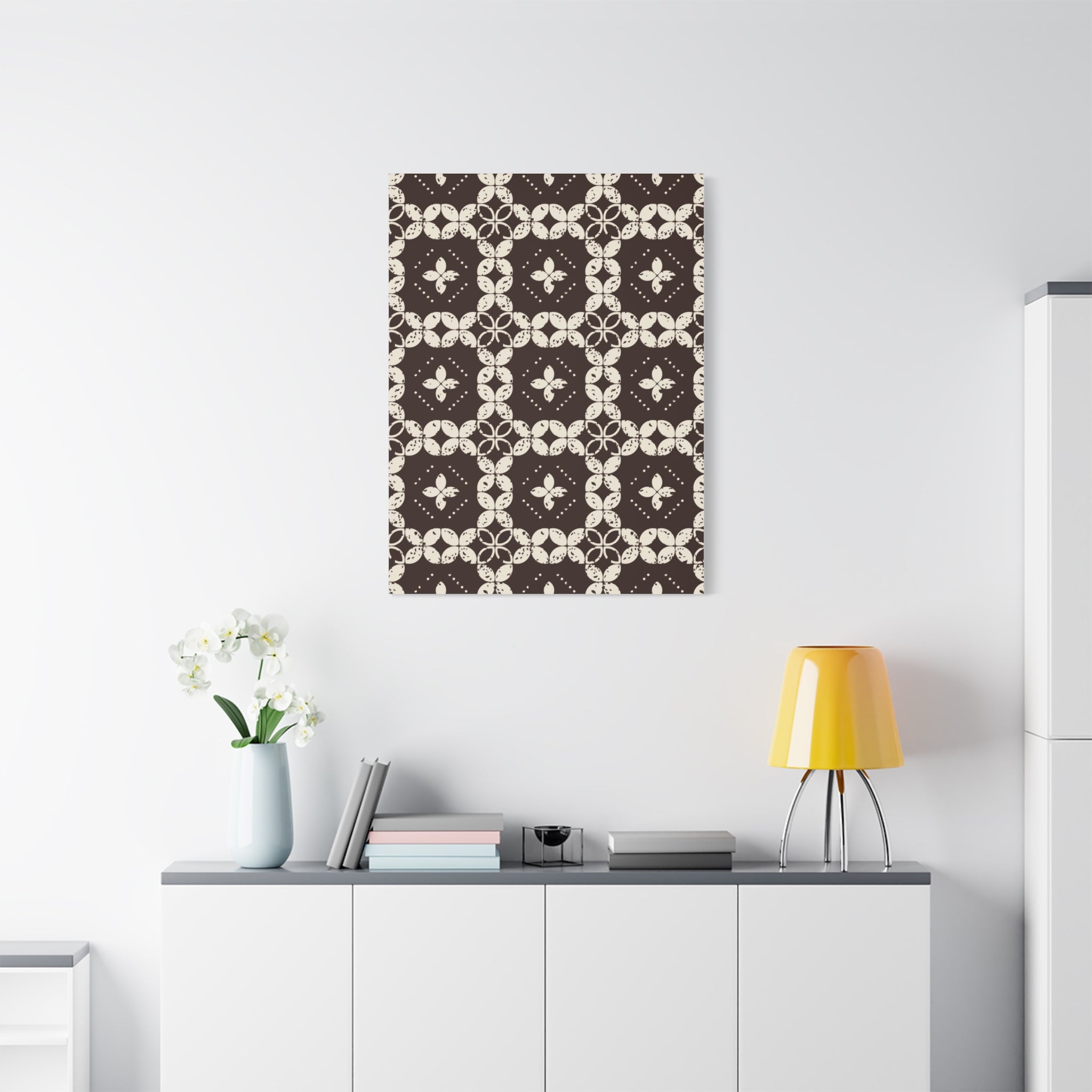 Rustic Floral Geometric Canvas Art