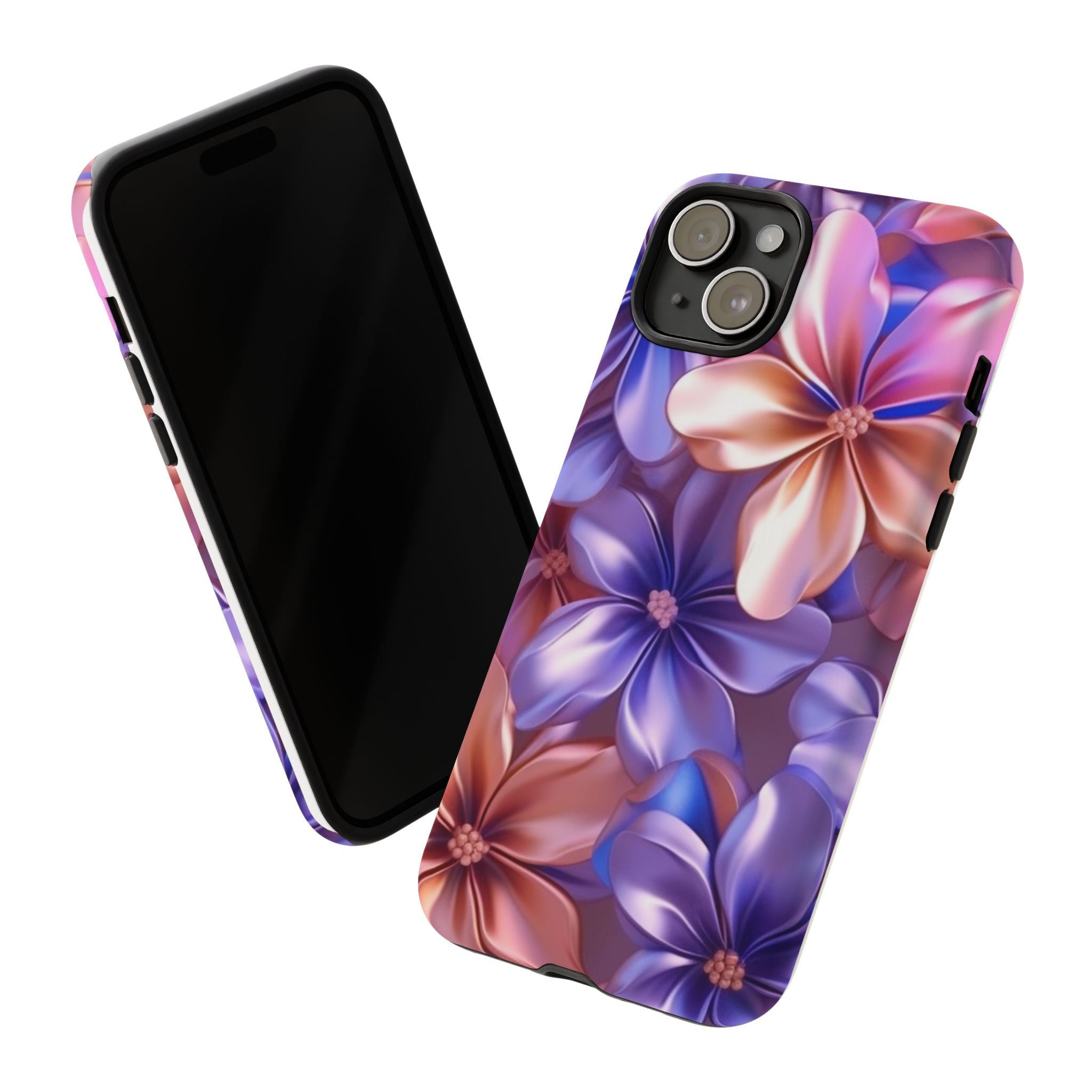 Metallic Flower iPhone Case - Rugged Hexagon Stone