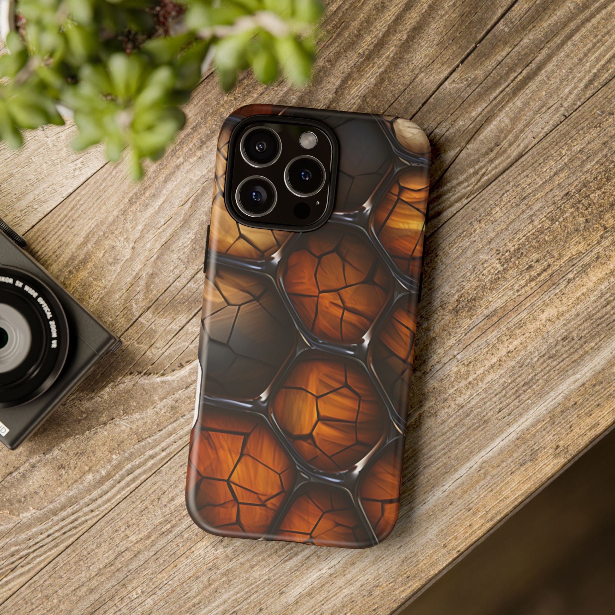 Cracked Wood Honeycomb iPhone Case