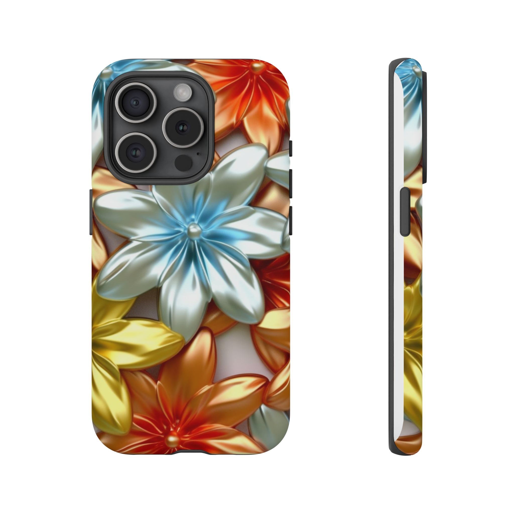 Metallic Flower Hexagon iPhone Case - Rugged