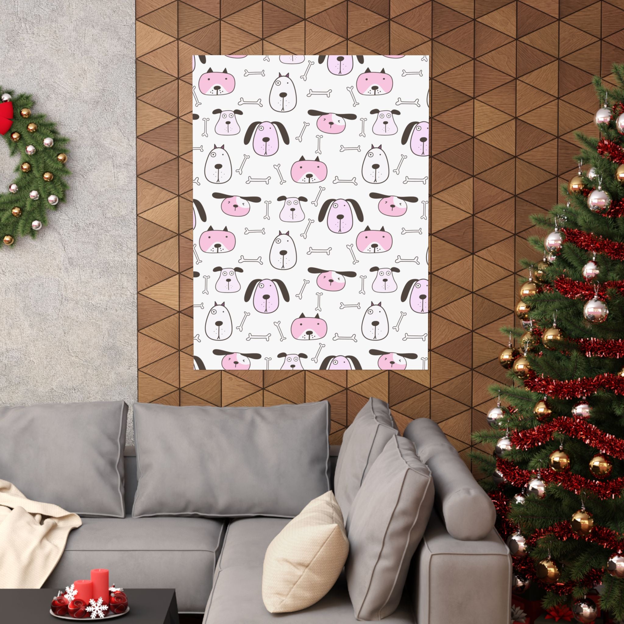 Cute Puppy Bones Pattern Poster