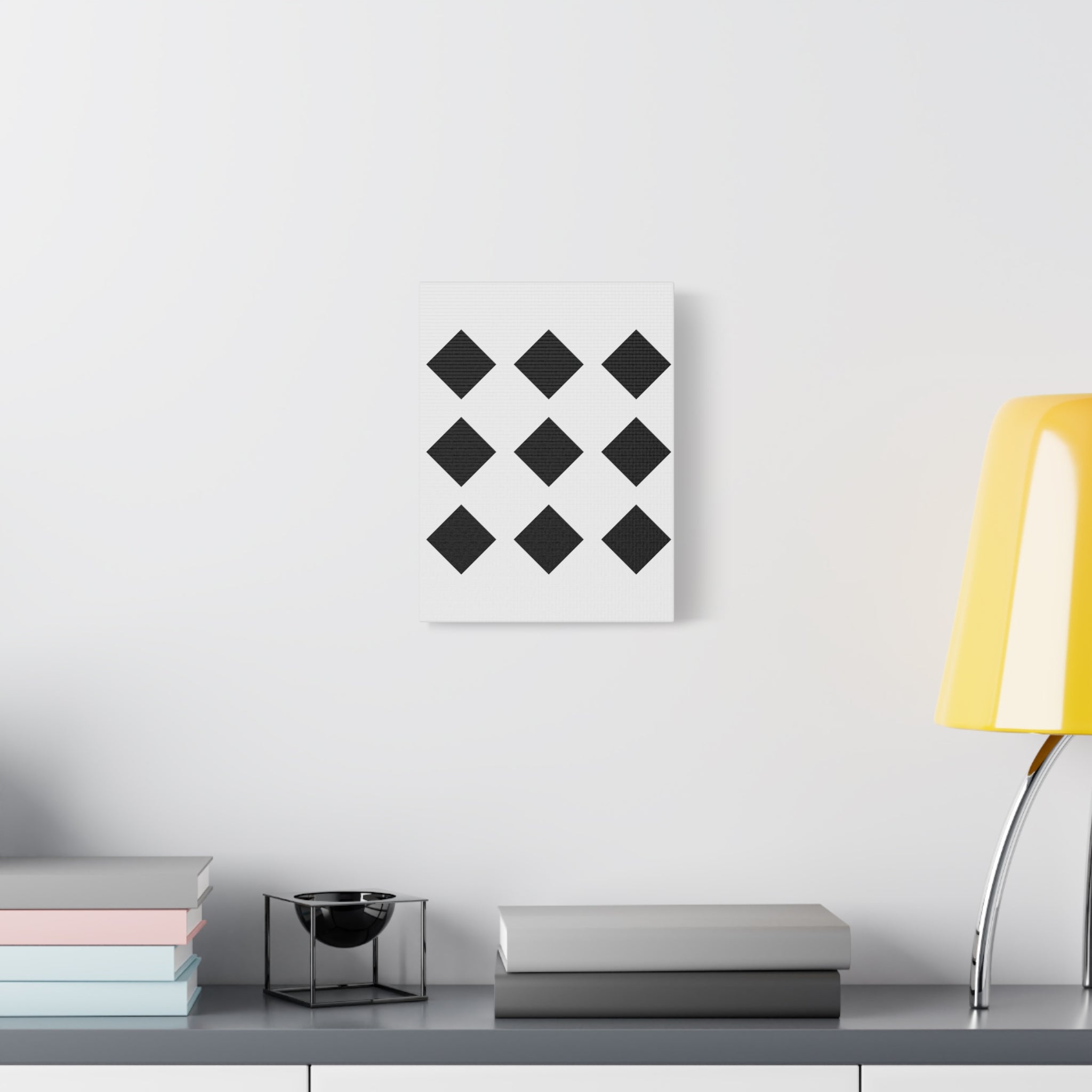 Black Diamond Grid - Matte Canvas Art