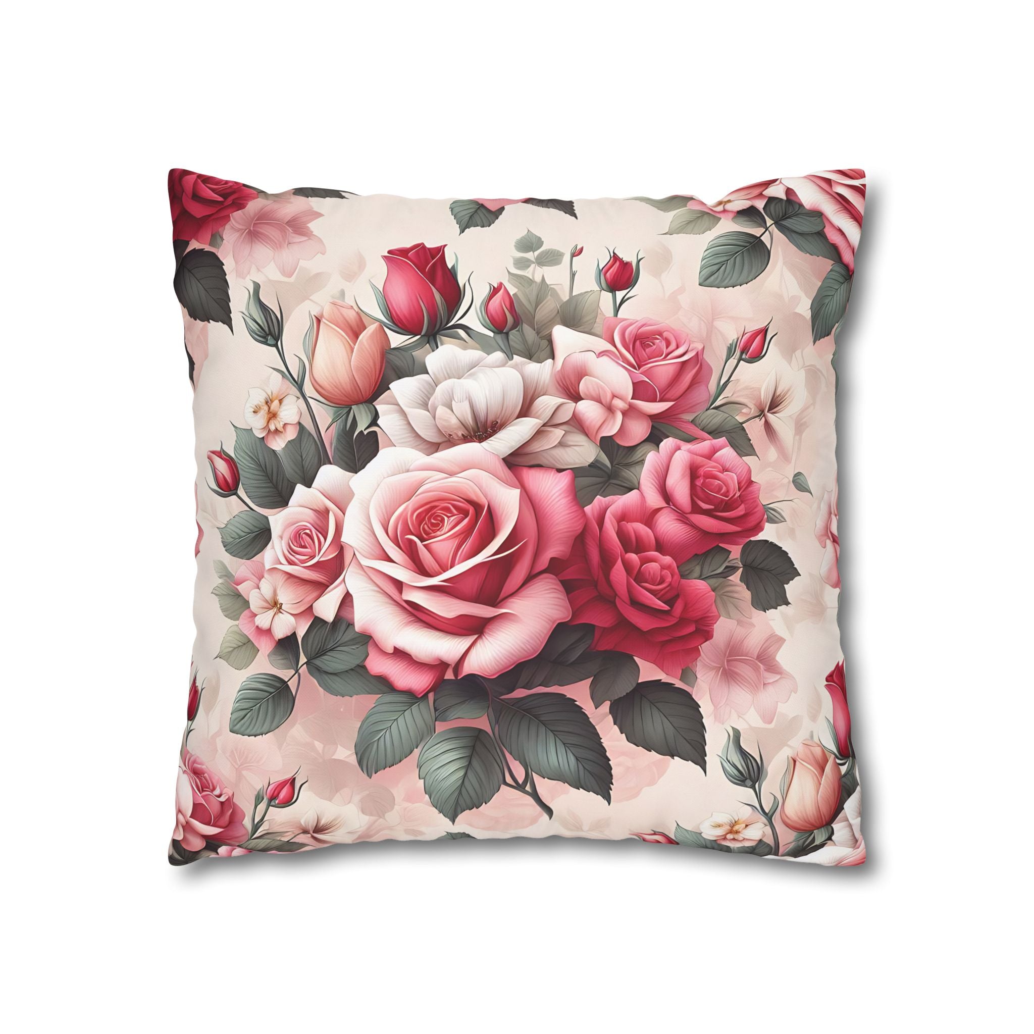 Pink Rose Pillowcase - Romantic Floral Design