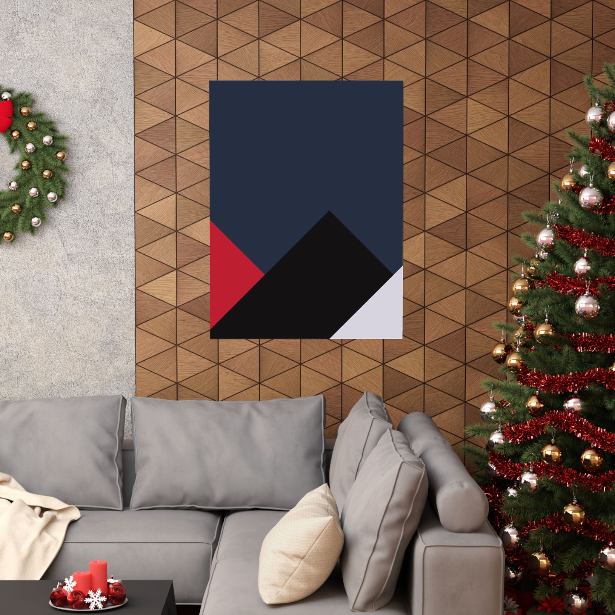 Abstract Geometric Navy Triangle Poster