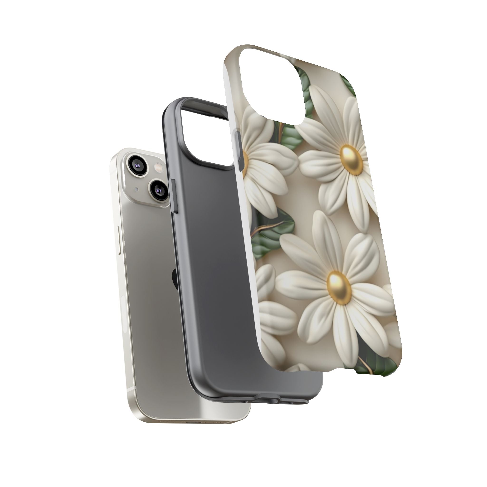 Sculpted Daisy iPhone Case - Hexagon Stone