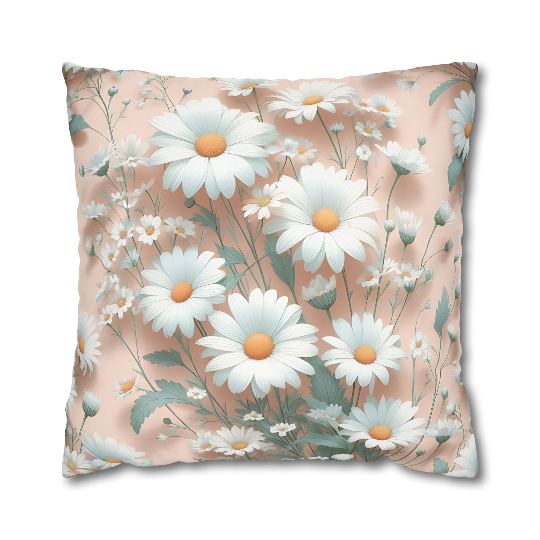 Peach Daisy Pillowcase - Floral Bedding