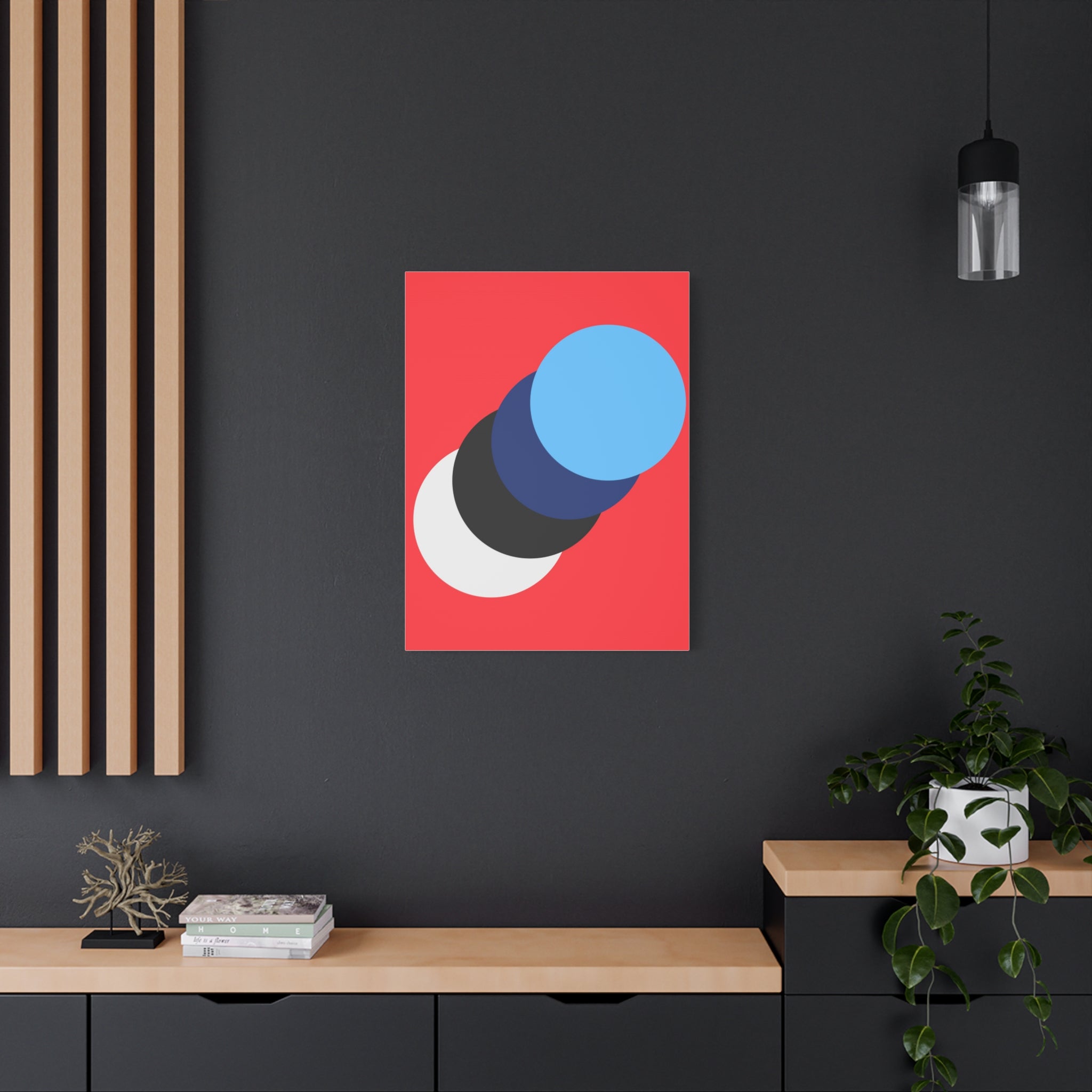 Abstract Red Circle Canvas Art Print