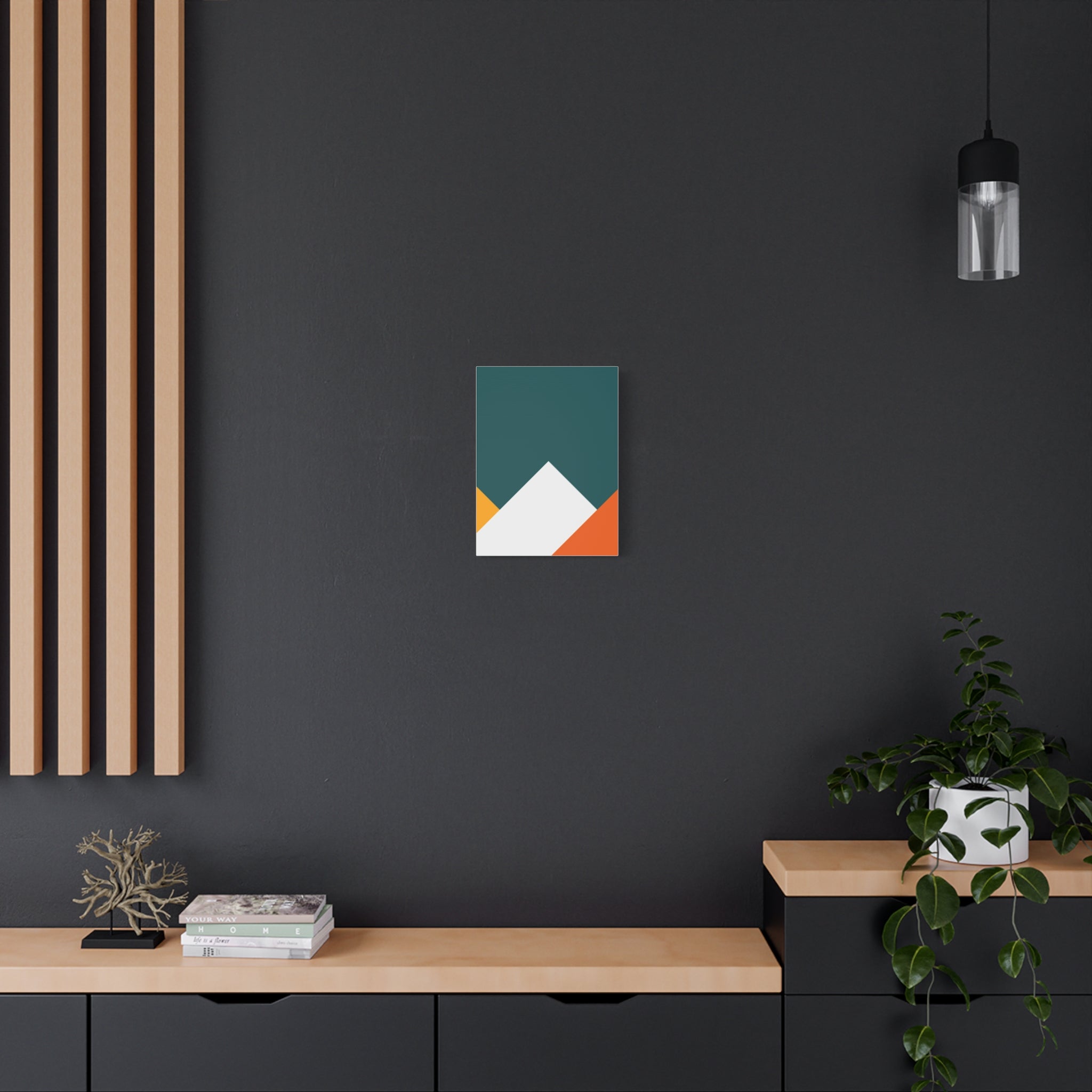 Abstract Geometric Mountain Canvas Art