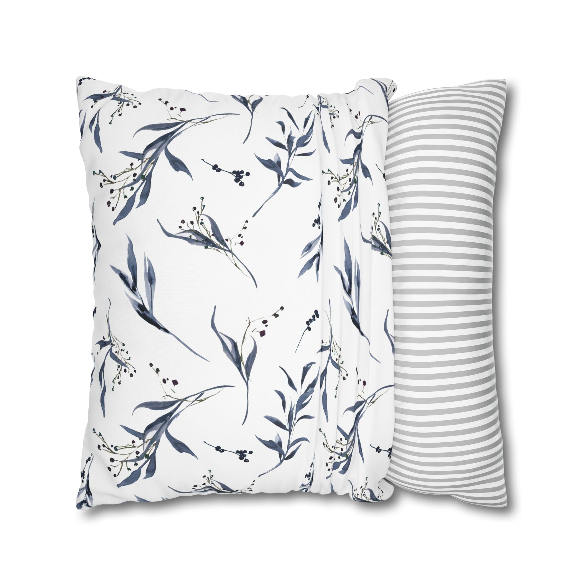 Watercolor Botanical Pillowcase - Blue