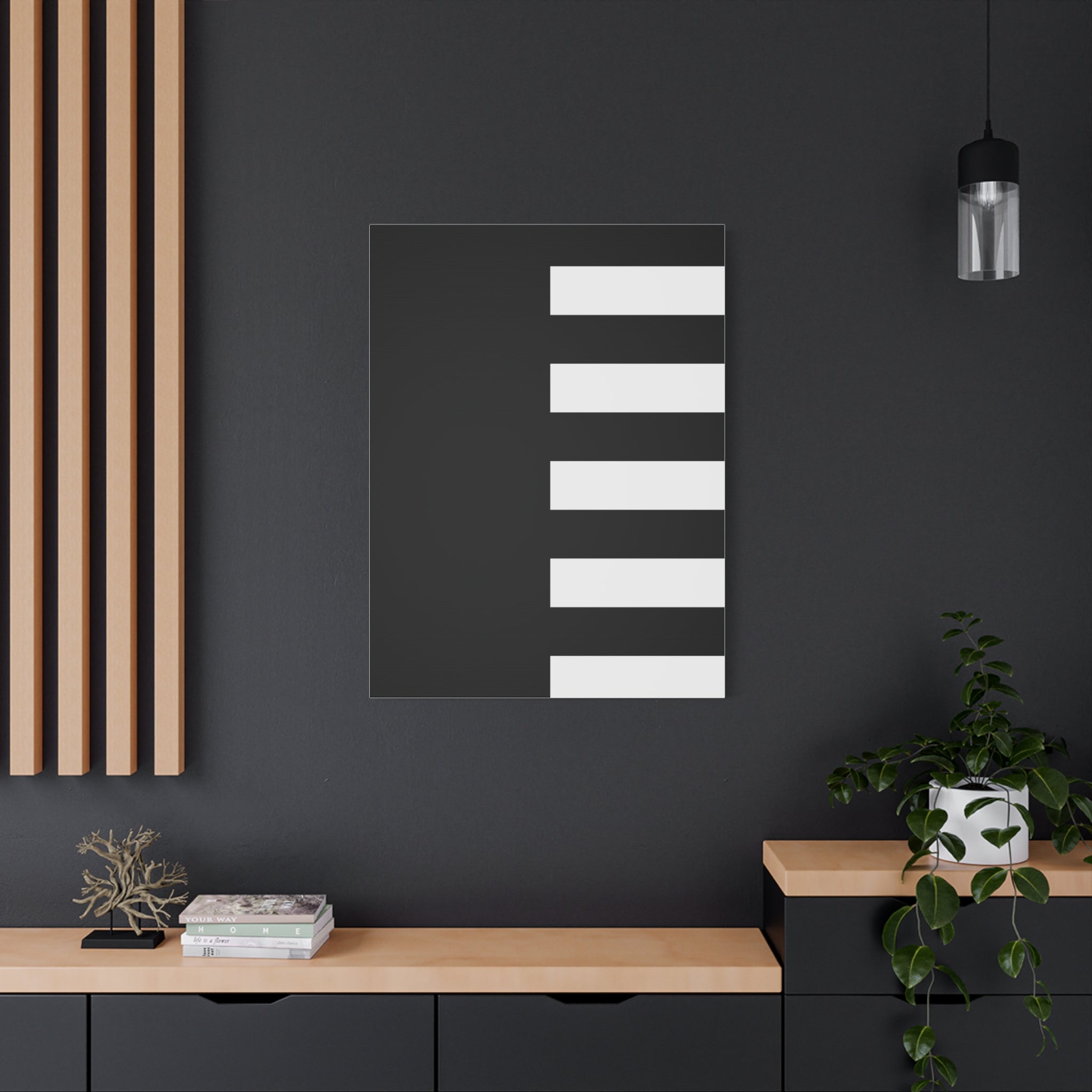 Abstract Minimalist Black & White Canvas Art