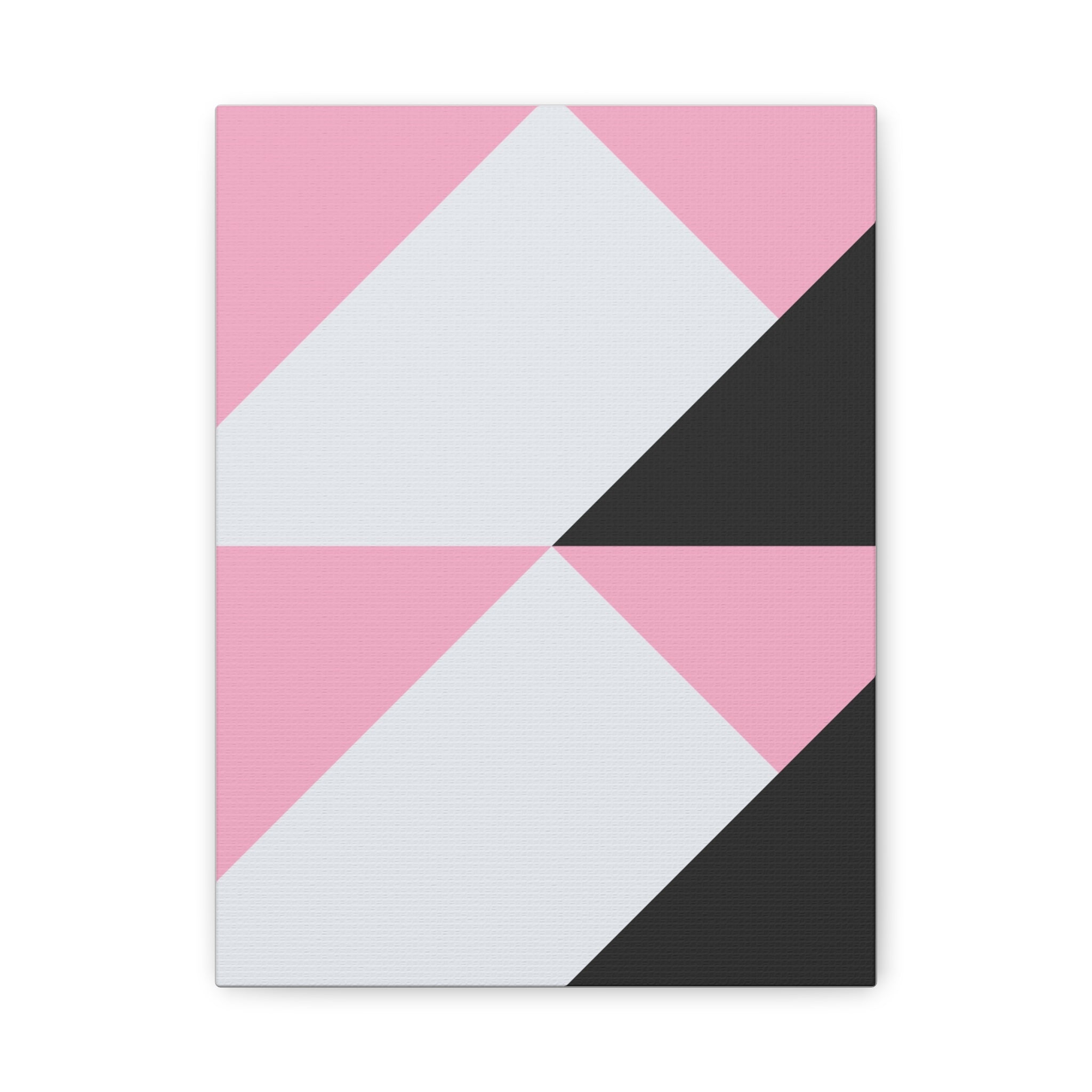 Geometric Pink & Gray Abstract Canvas Art