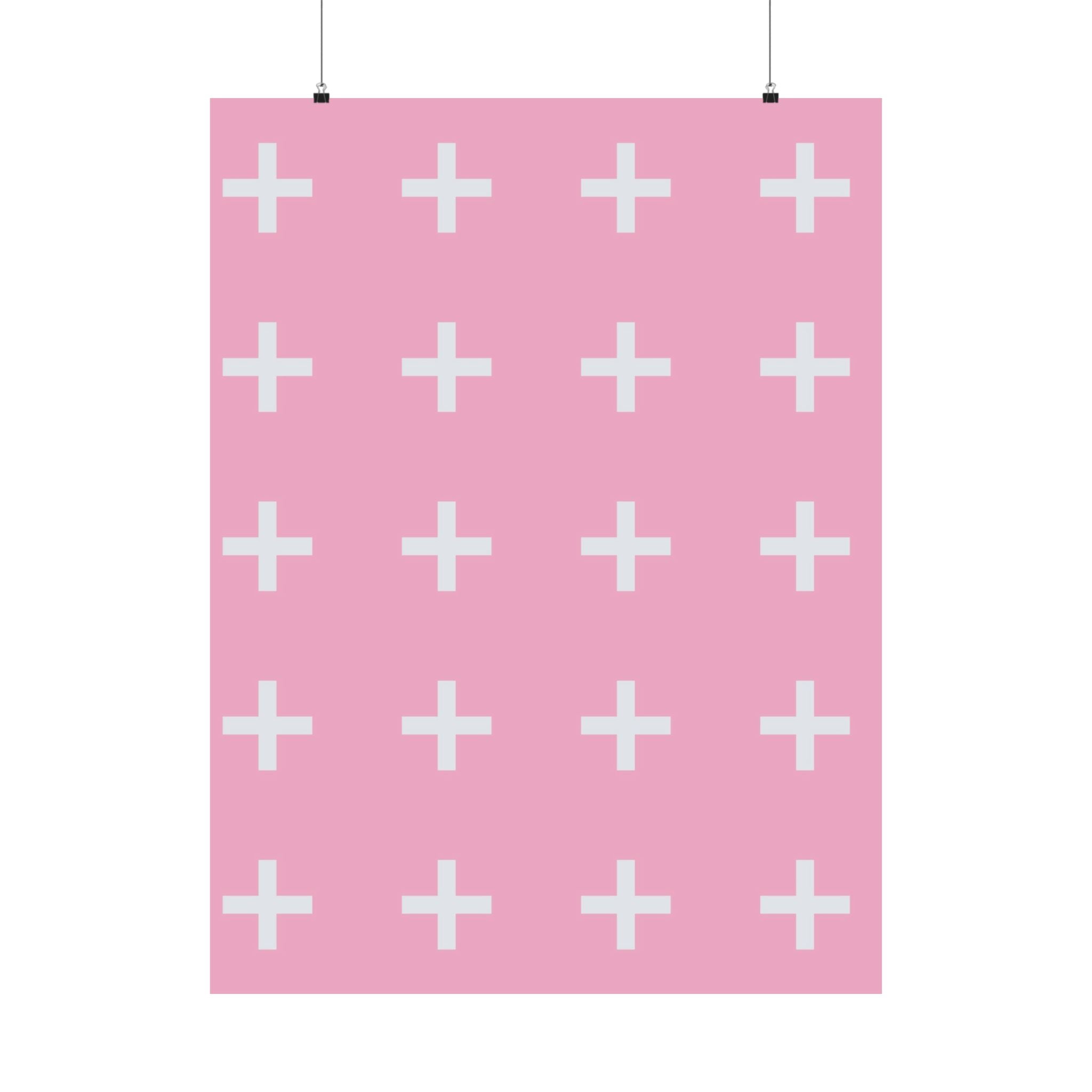 Minimalist Pink Plus Sign Poster