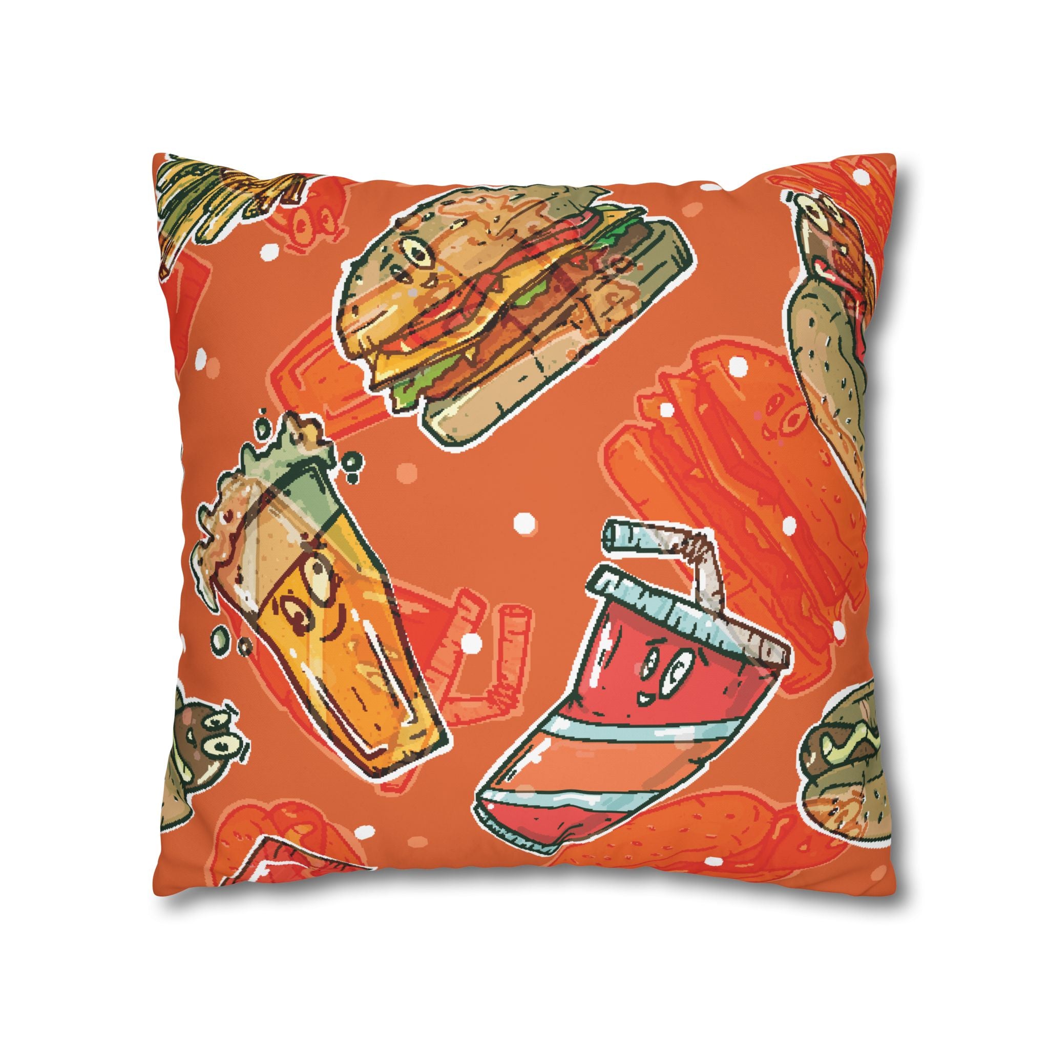 Happy Food Fast Food Pillowcase