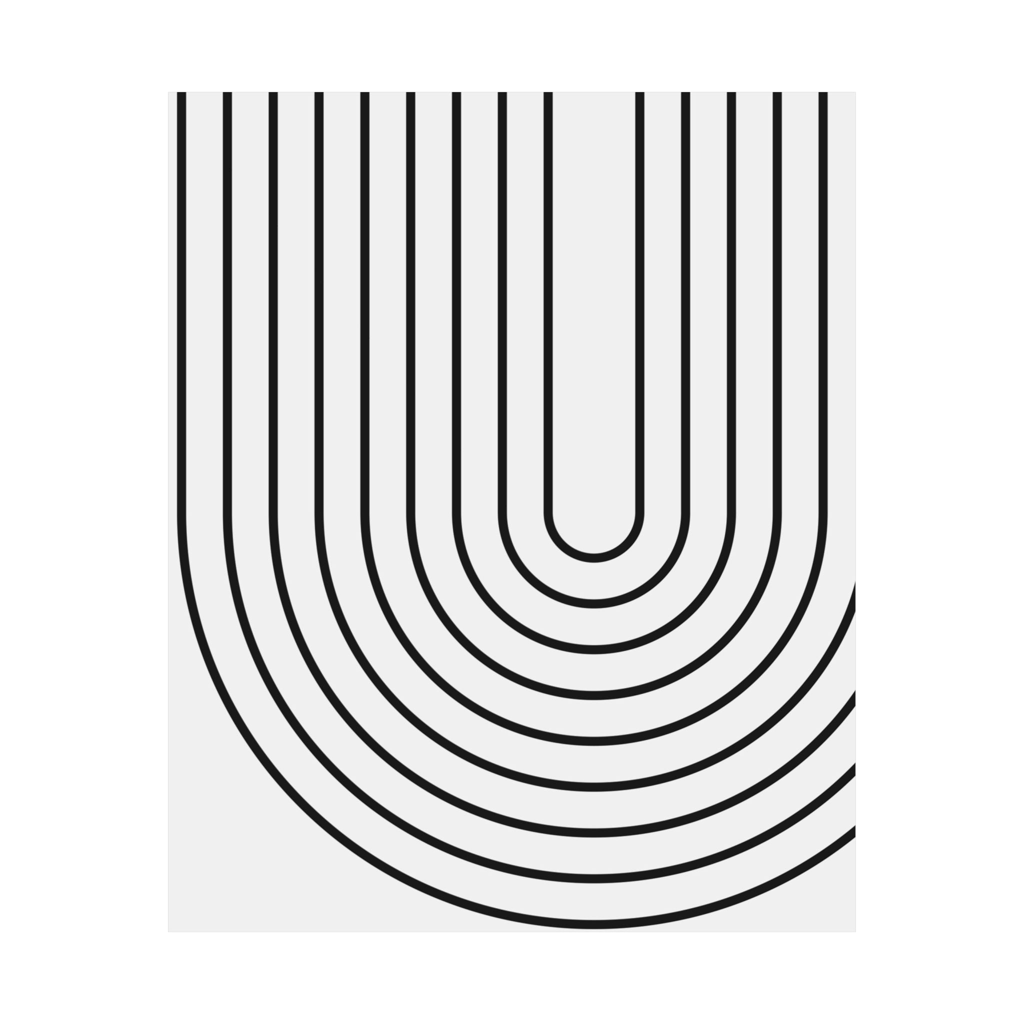 Minimalist Black U-Shape Line Art Poster