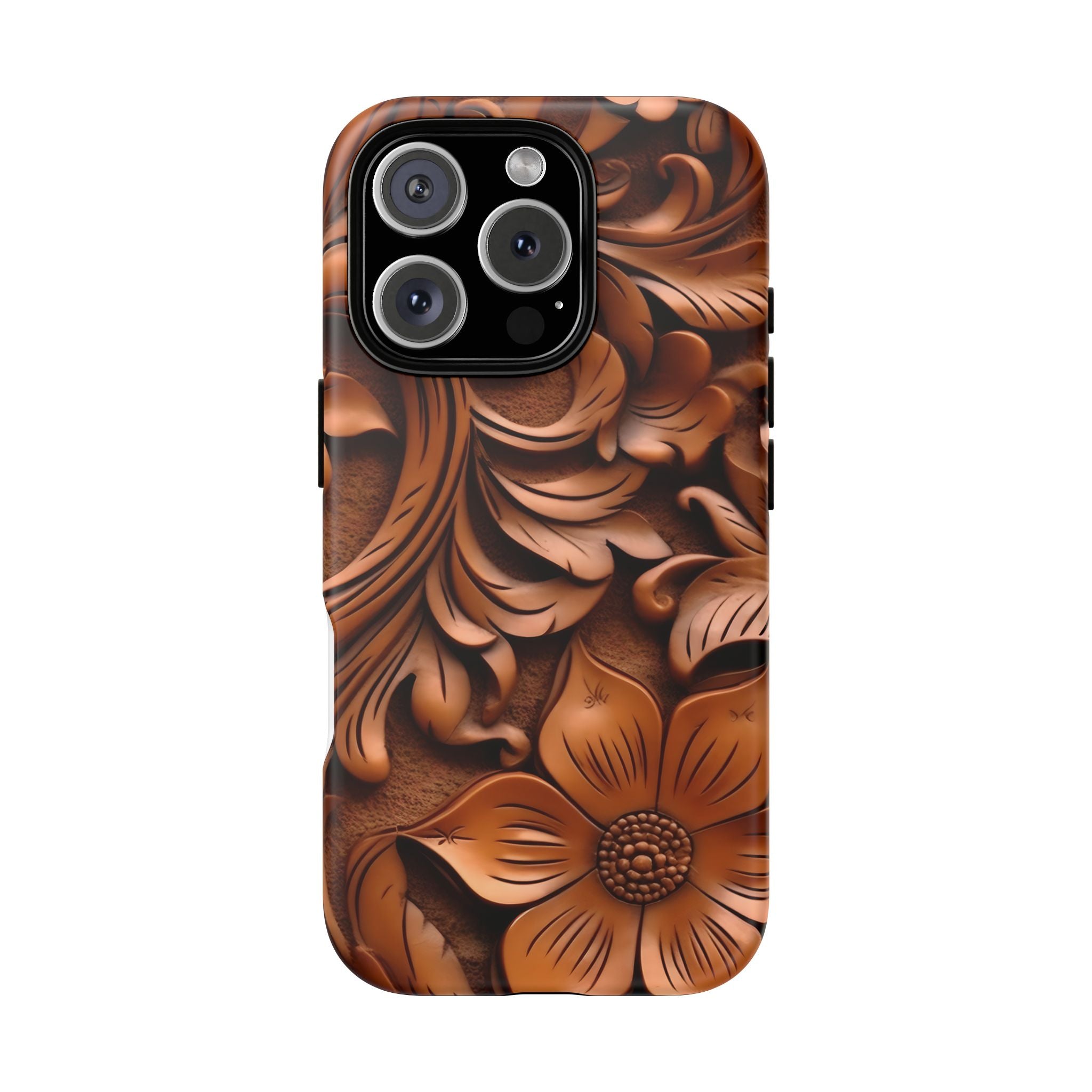 Baroque Floral Hexagon Stone iPhone Case