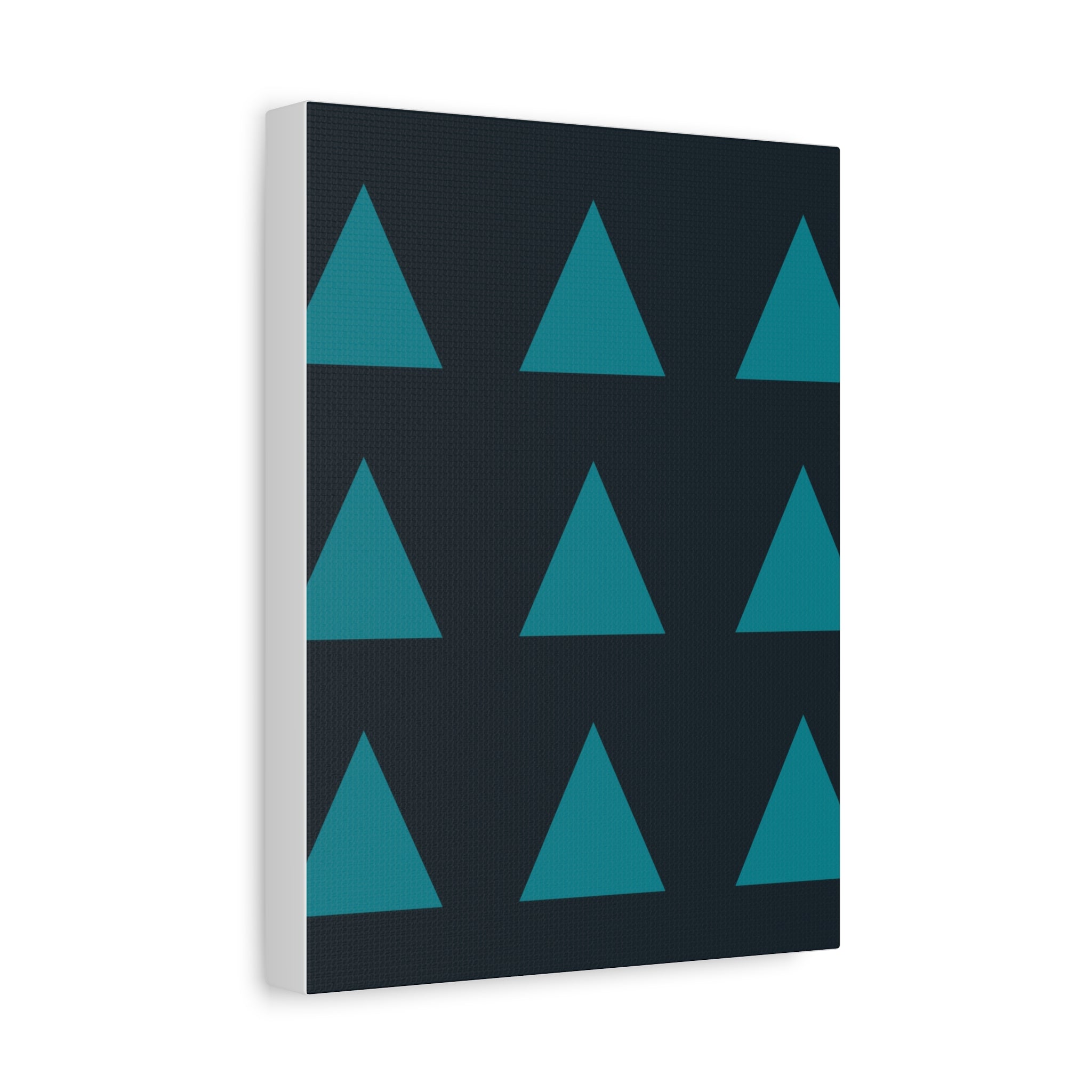 Teal Geometric Triangle Canvas Art