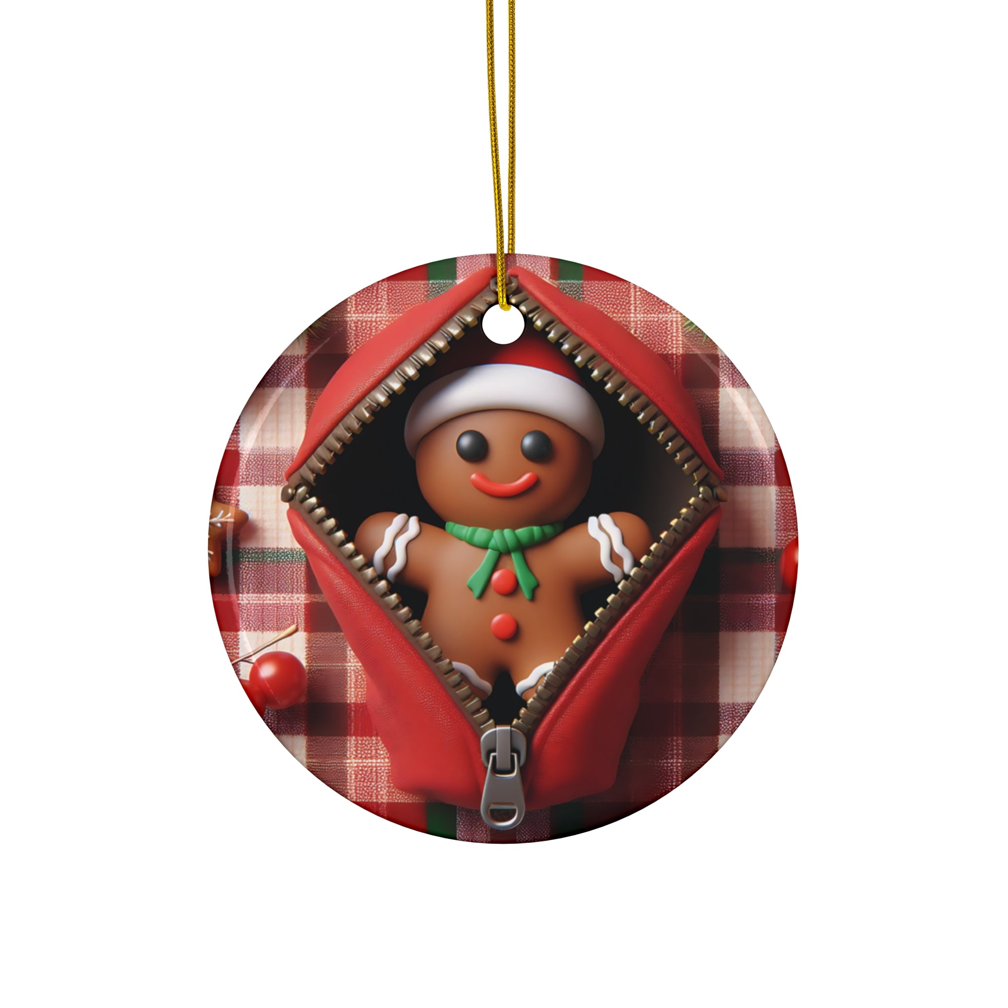 Gingerbread Man Ceramic Christmas Ornament