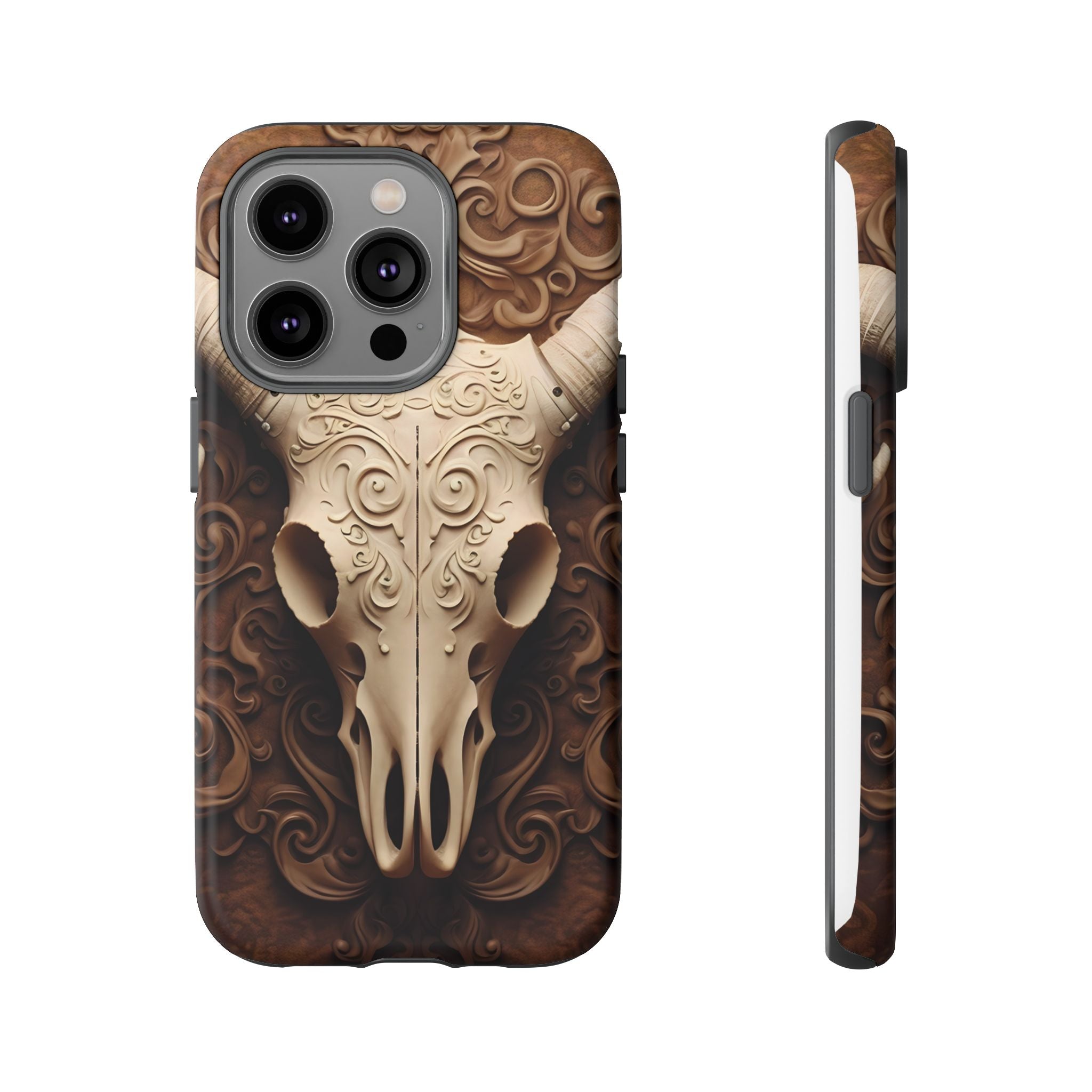 Baroque Ram Skull Hexagon Stone iPhone Case