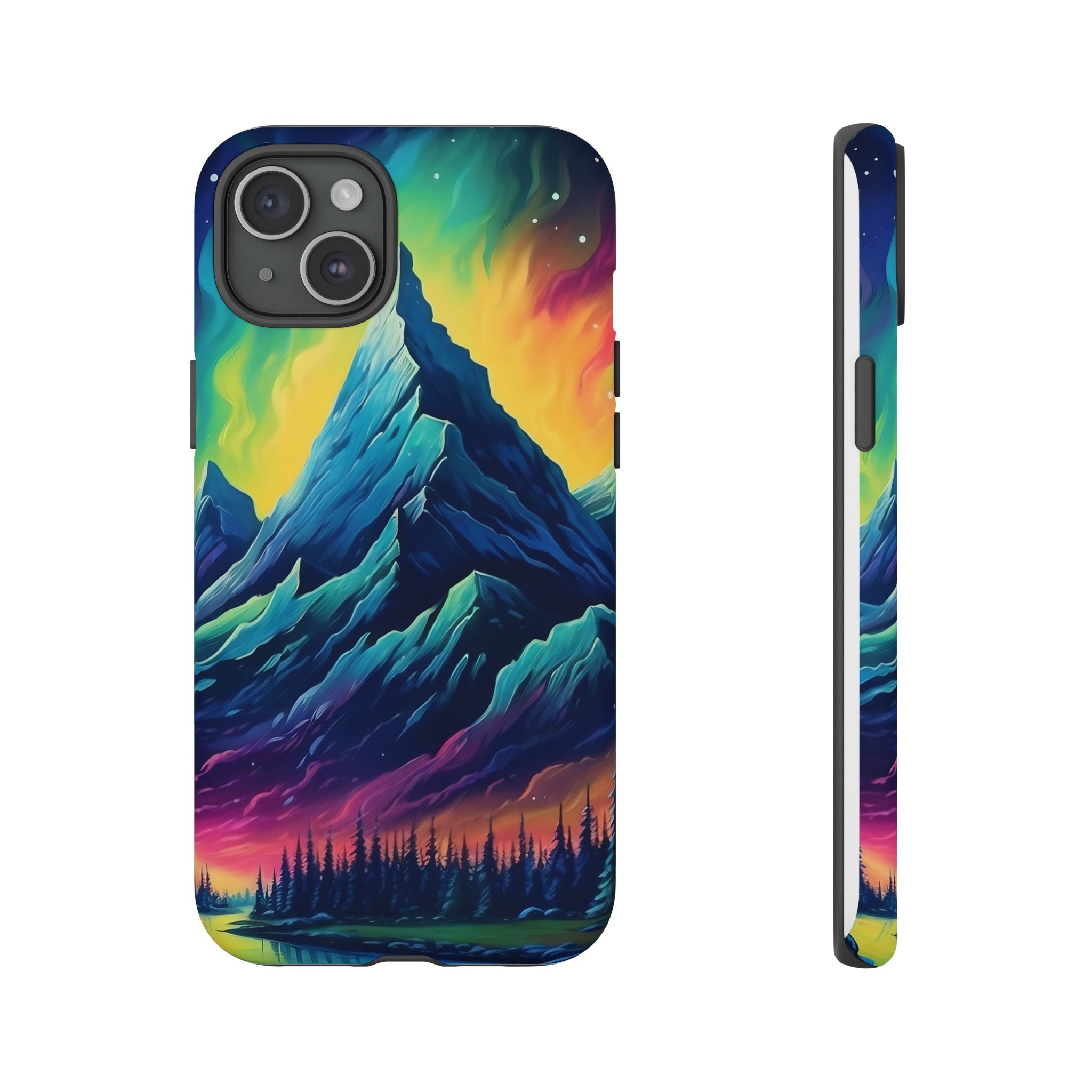 Aurora Mountain Hexagon iPhone Case