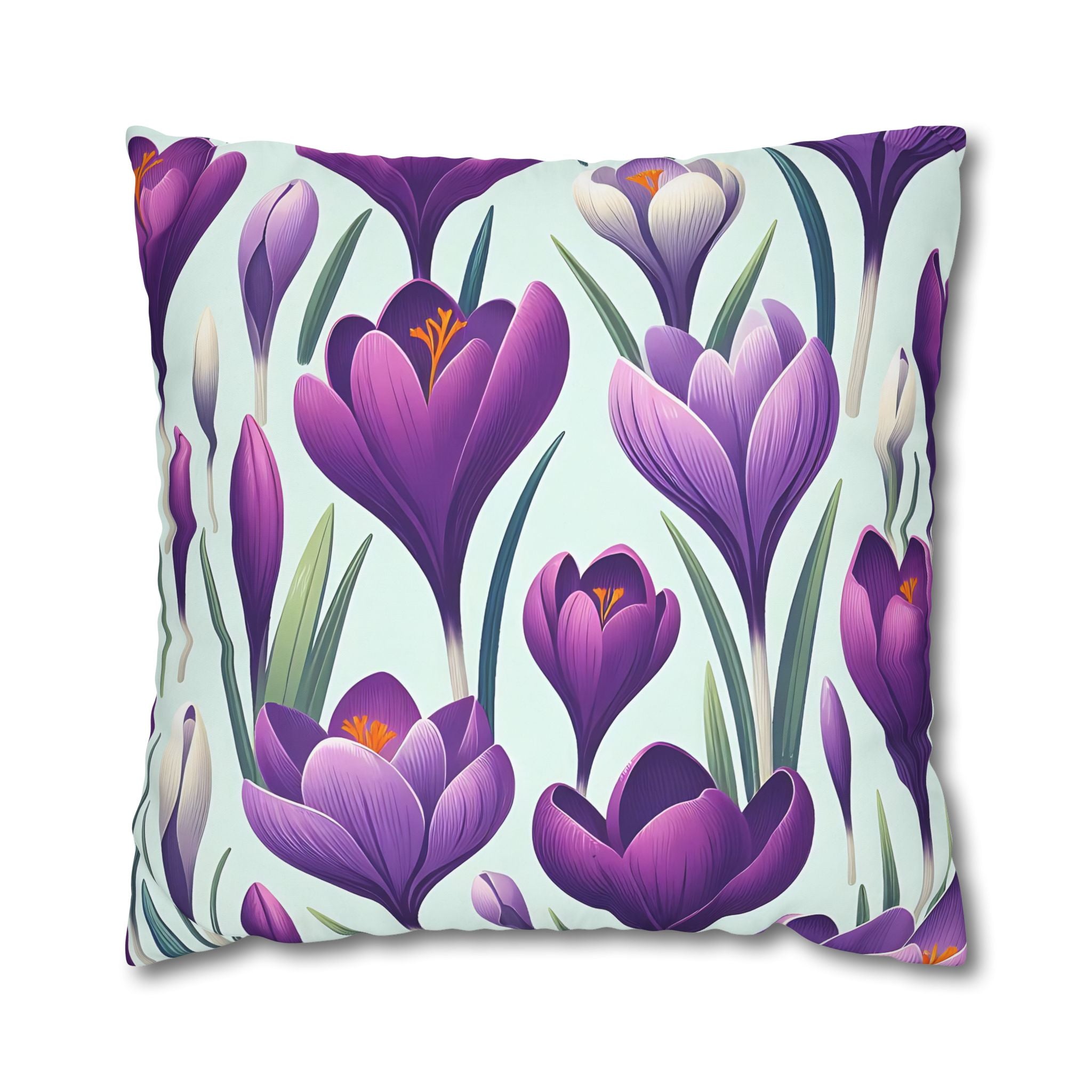 Purple Crocus Flower Pillowcase