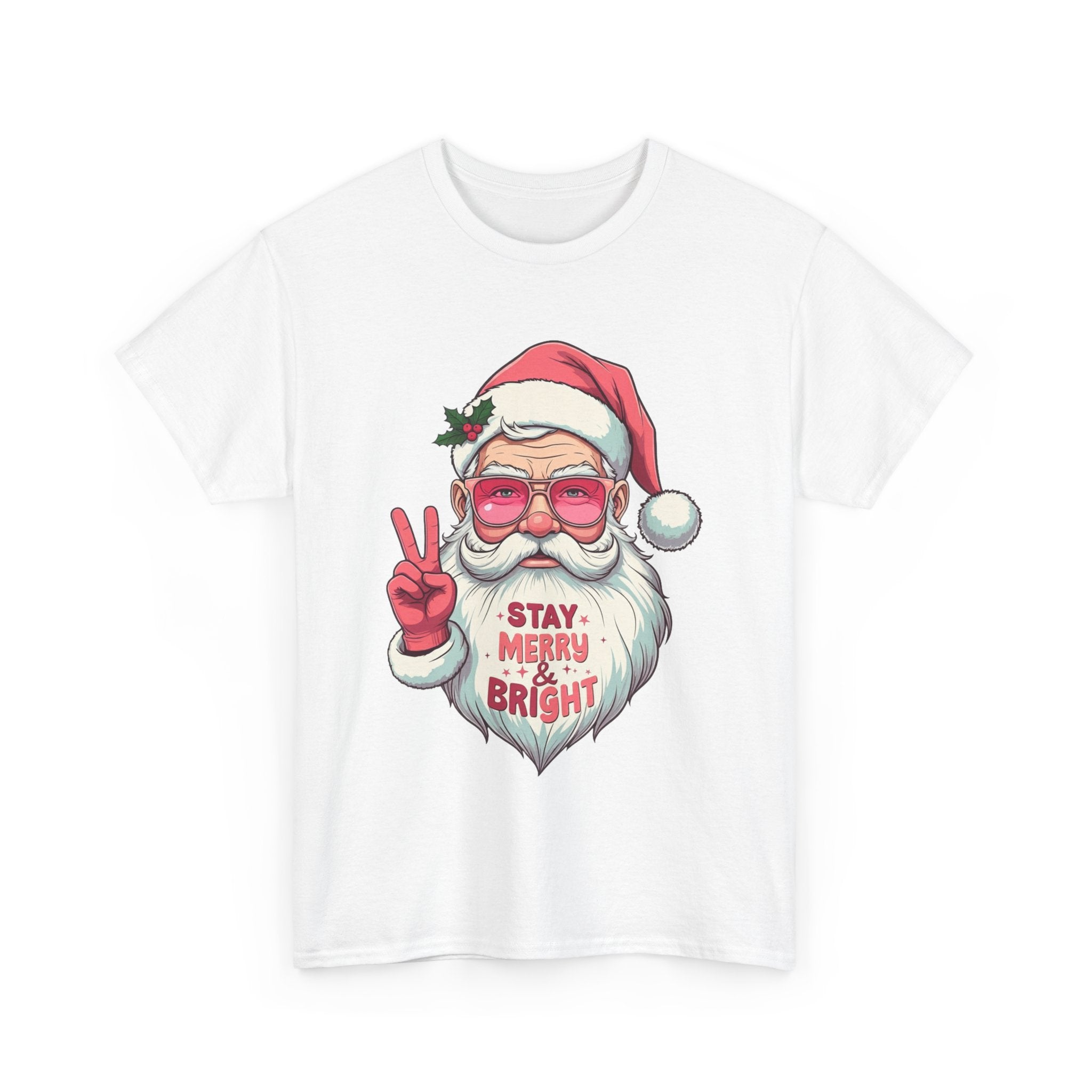 Pink Santa Sunglasses Xmas T-Shirt