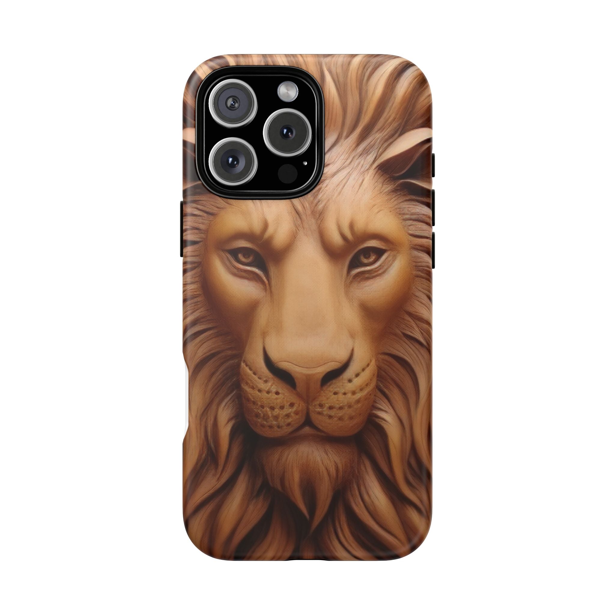 Majestic Lion Head Hexagon Stone iPhone Case