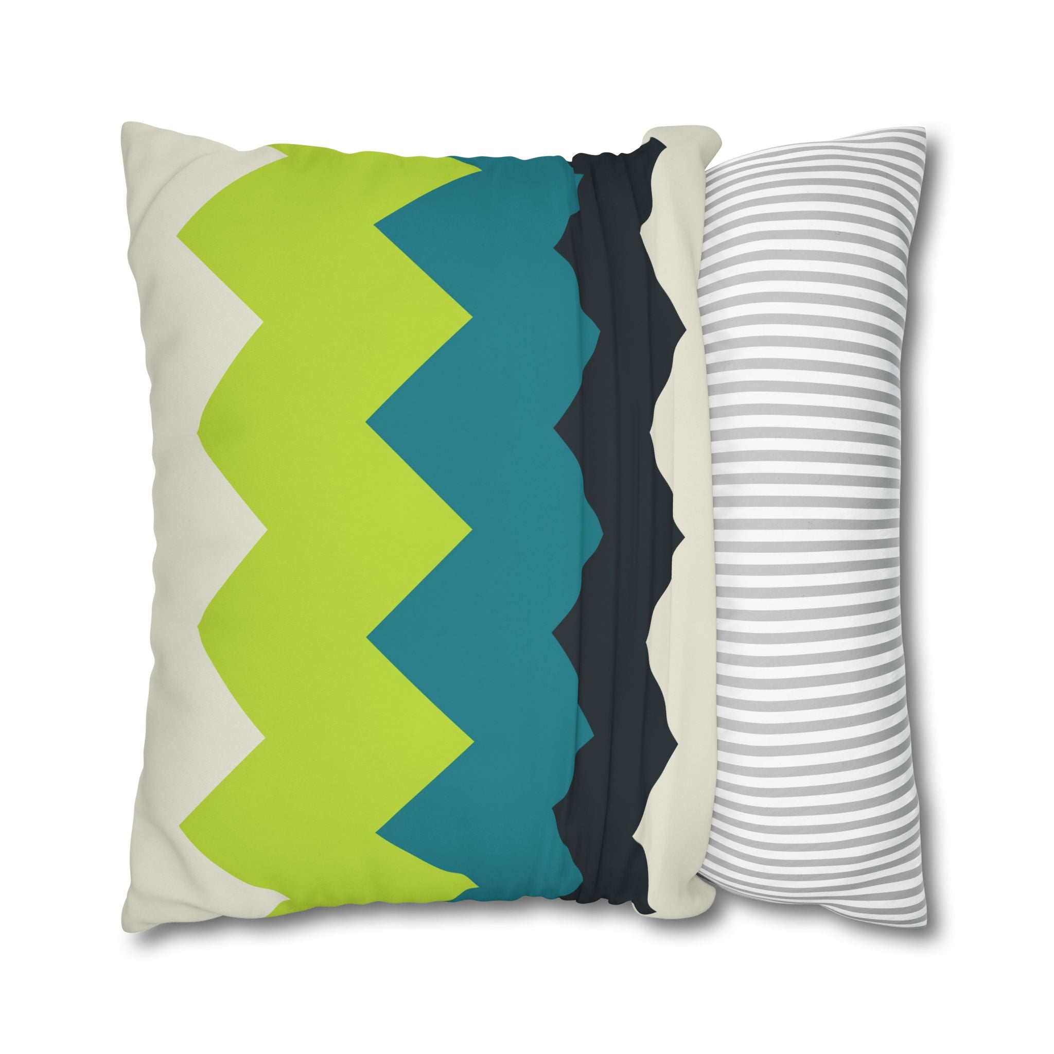 Chevron Stripe Pillowcase - Teal & Lime