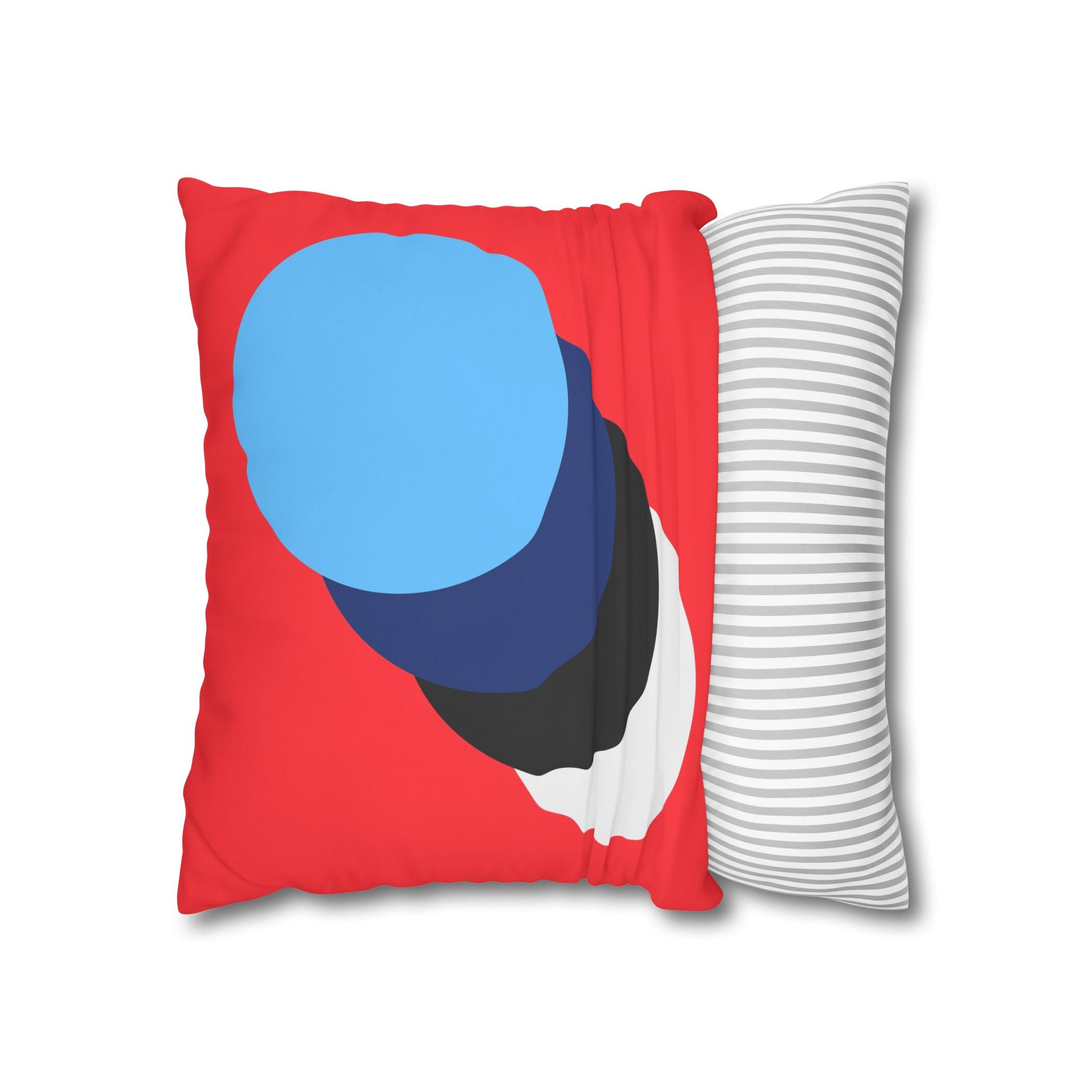 Abstract Circles Red Pillowcase - Minimalist Decor