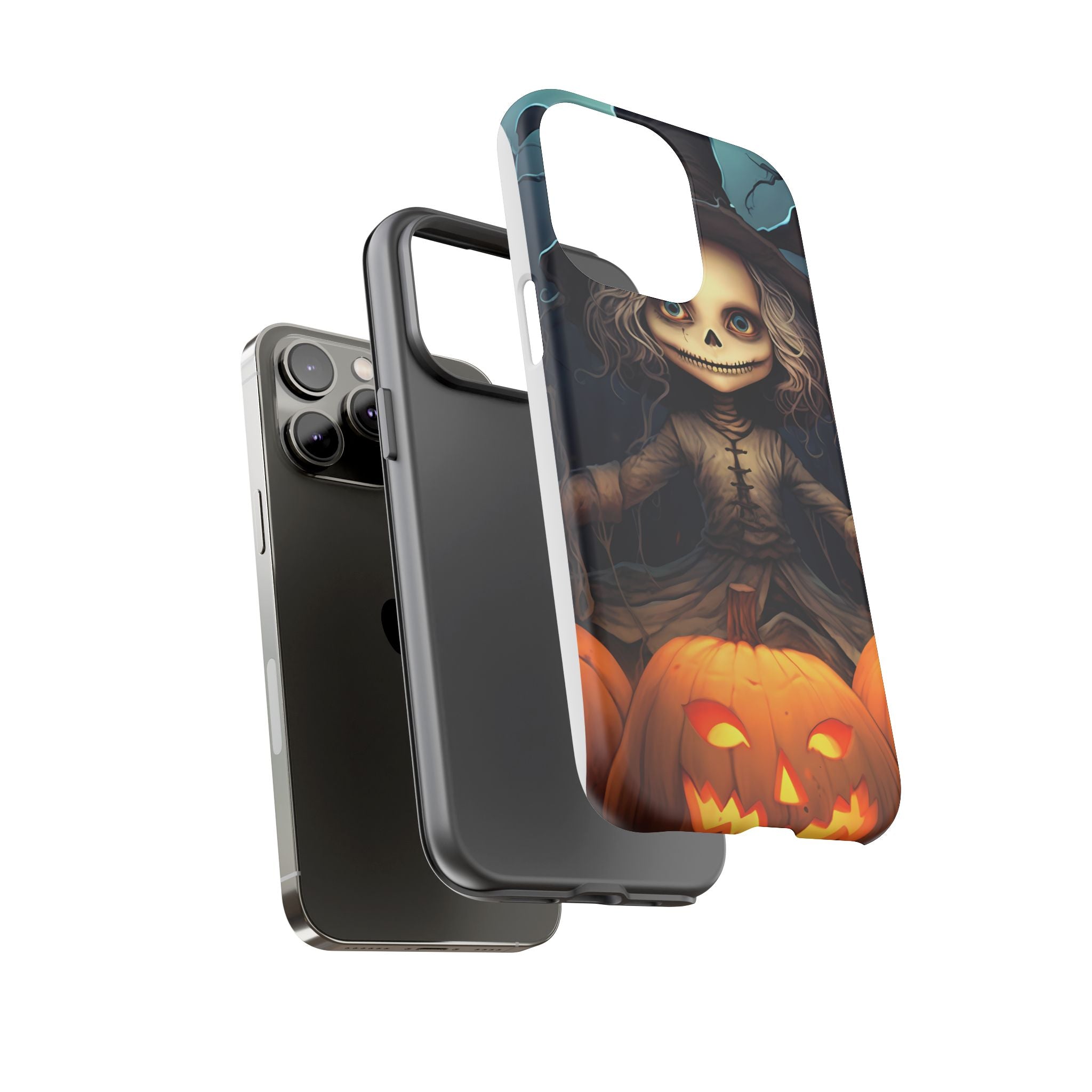 Spooky Skull Girl Halloween iPhone Case - Hexagon Stone