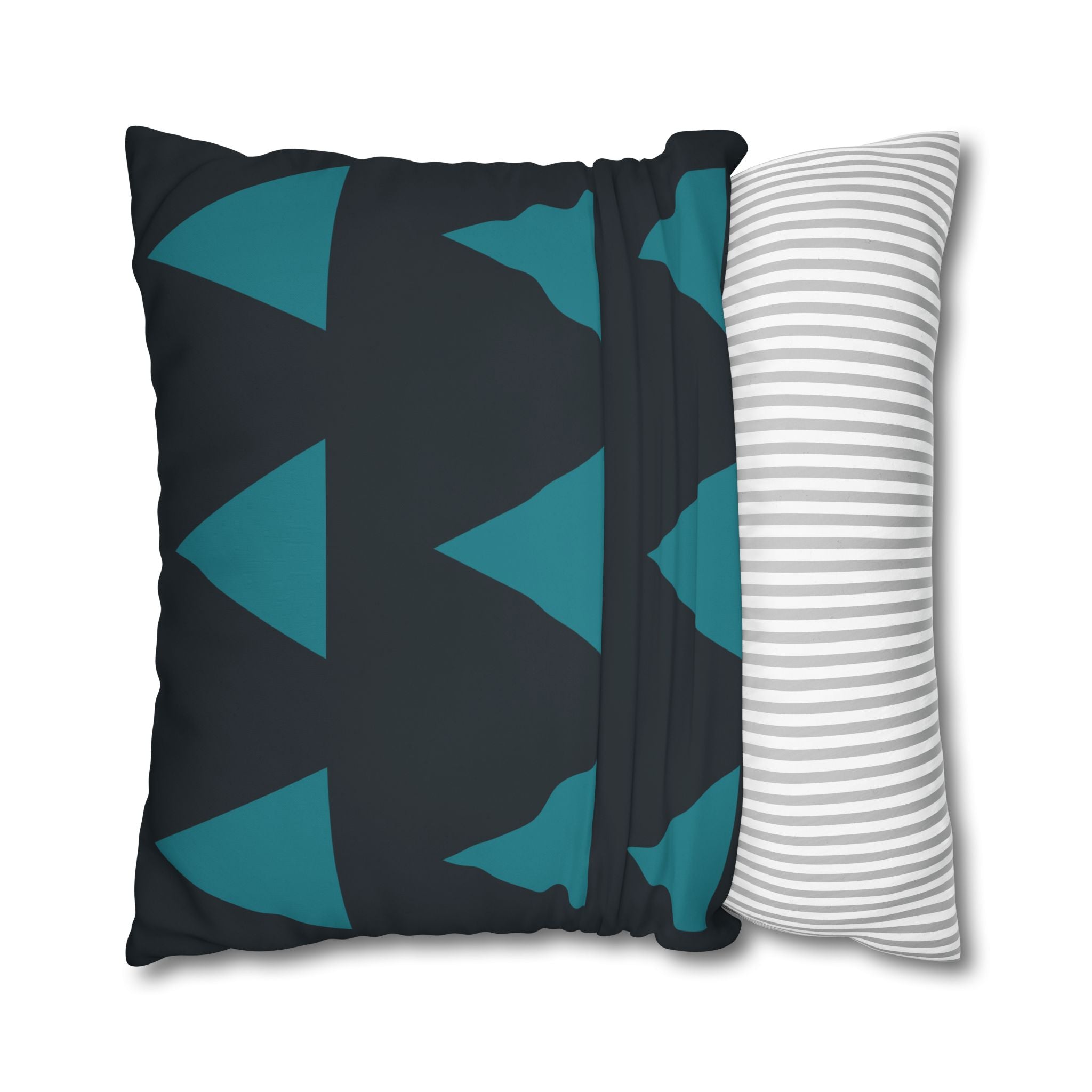 Teal Triangle Geometric Pillowcase