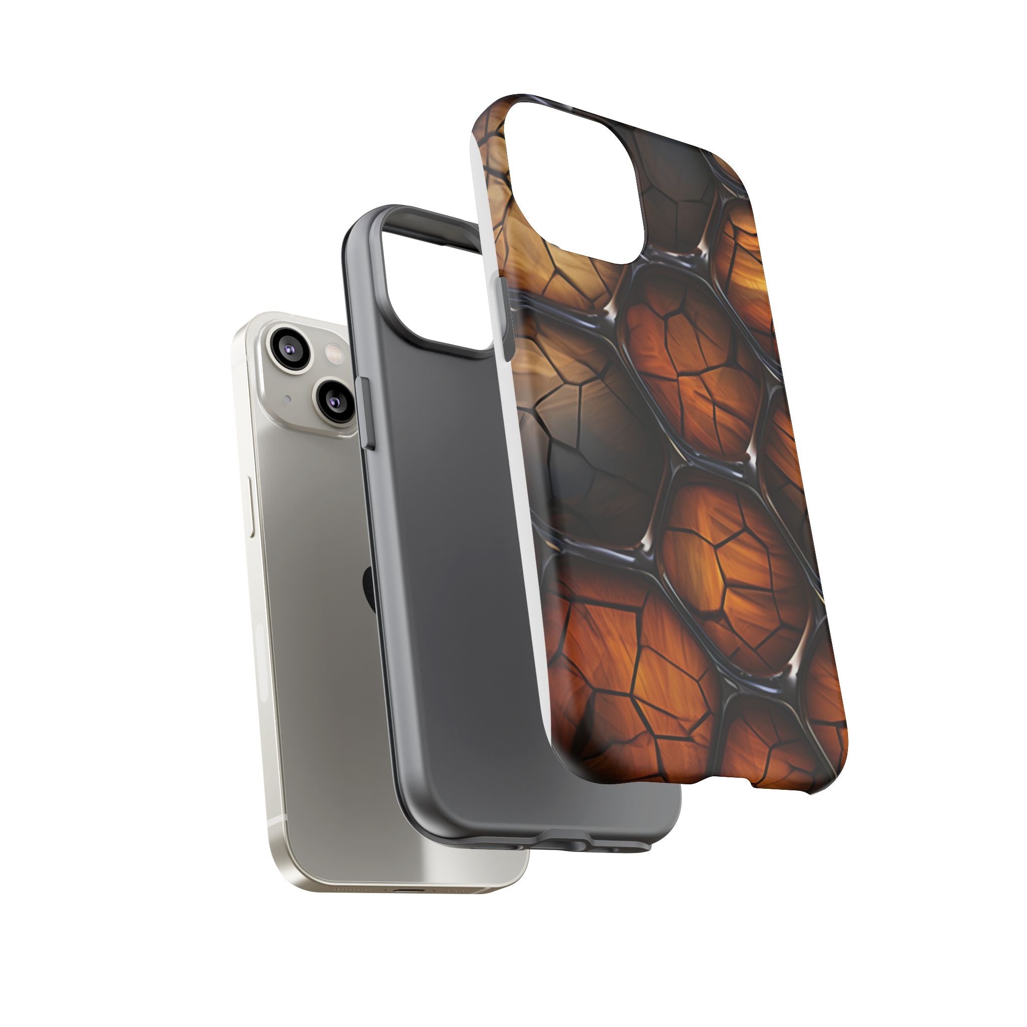 Cracked Wood Honeycomb iPhone Case