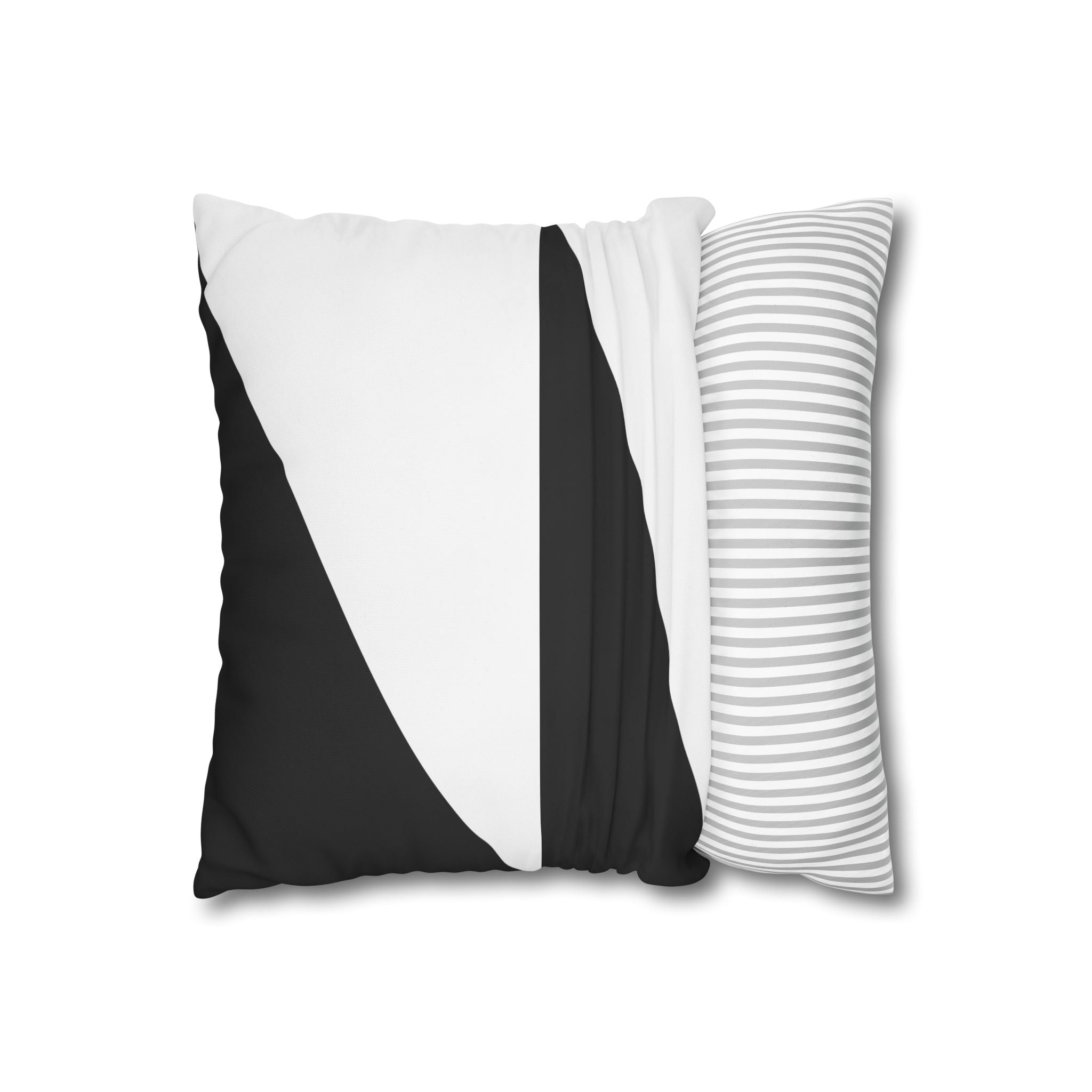 Geometric Triangle Pillowcase - Black & White