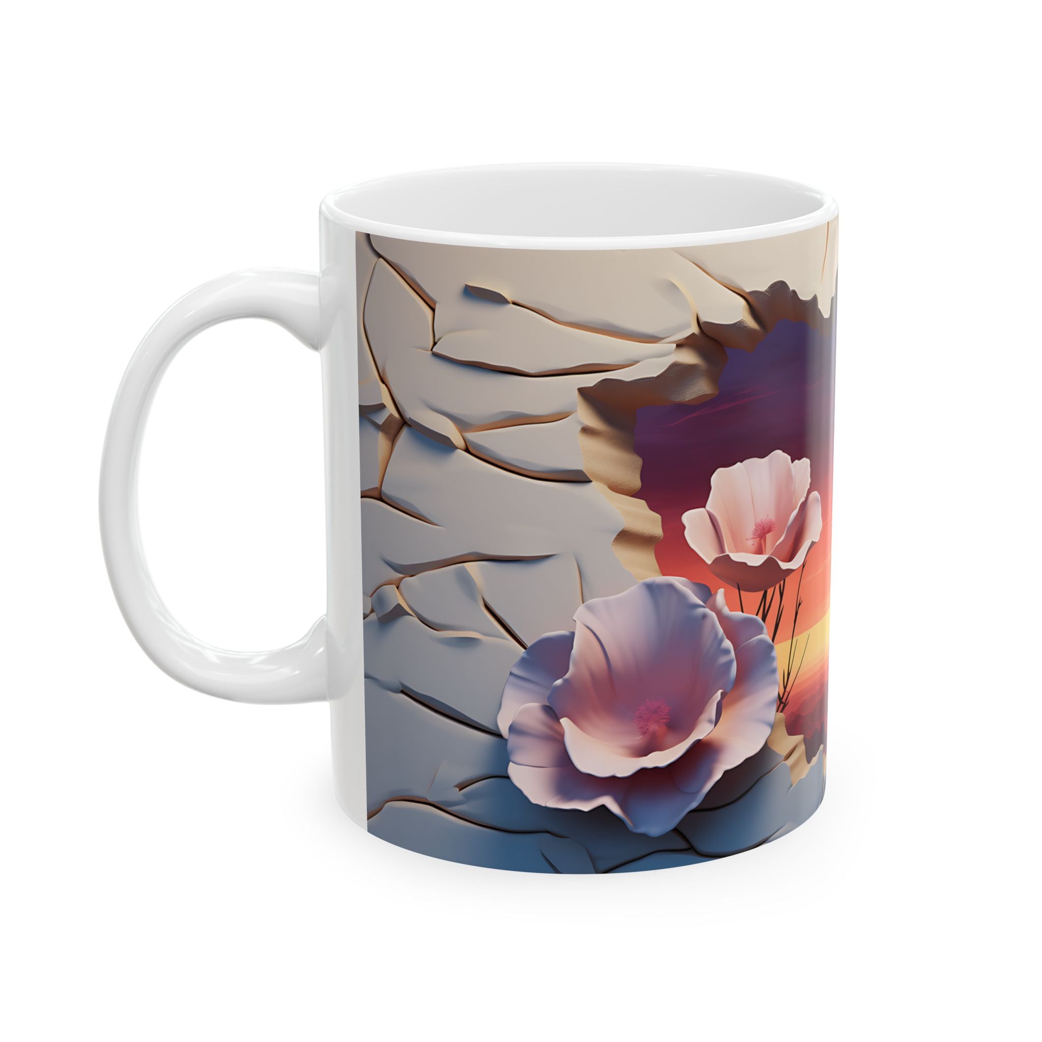 Sunset Dreams Mug: Surreal Landscape Art