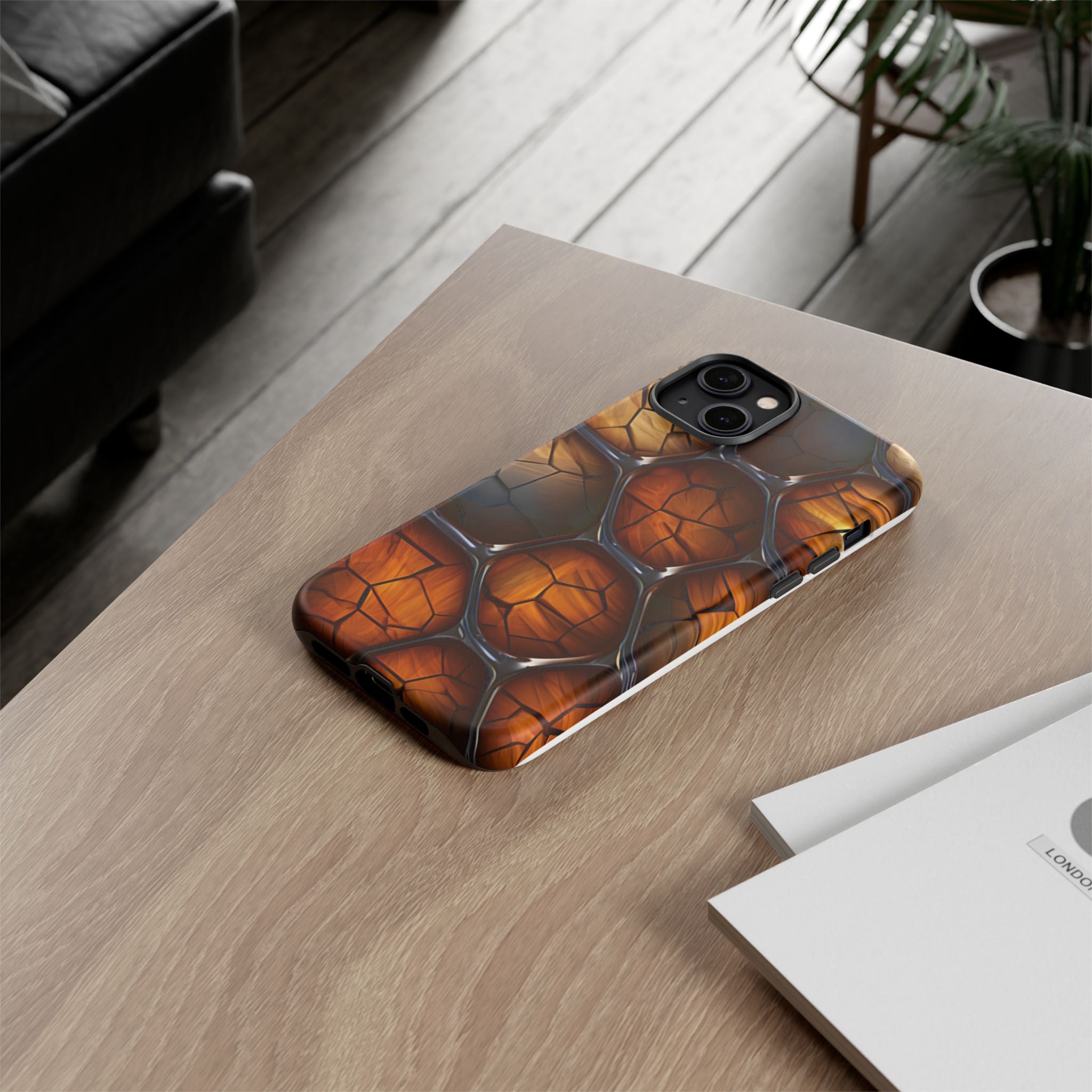 Cracked Wood Honeycomb iPhone Case