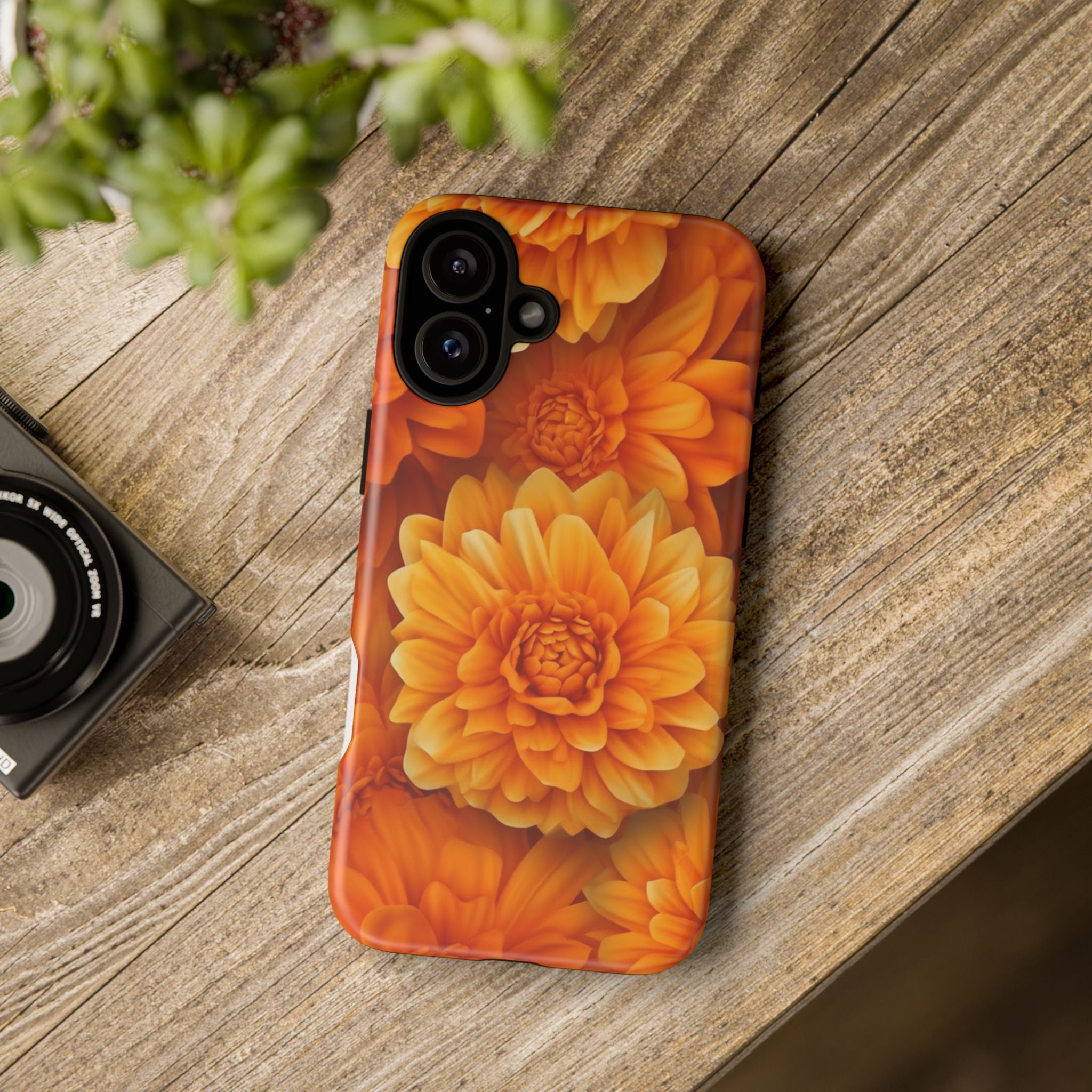 Fiery Dahlia Hexagon iPhone Case