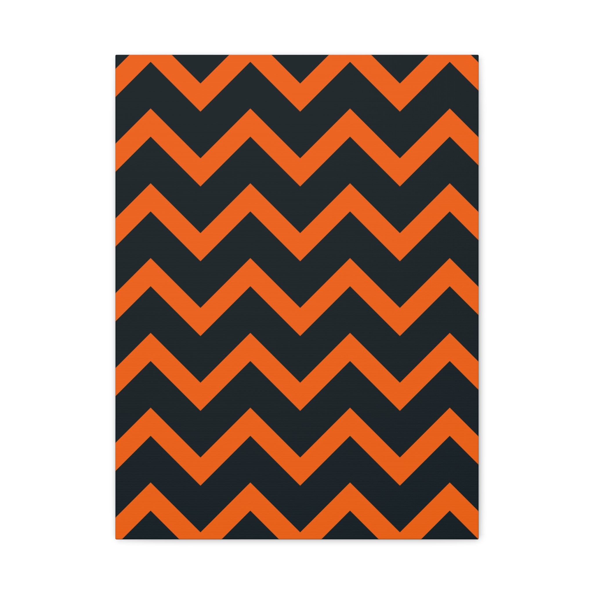 Orange & Navy Chevron Matte Canvas Art